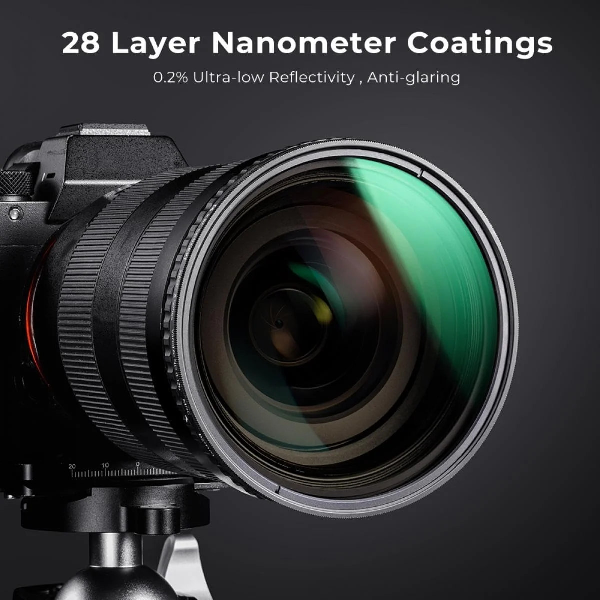 فیلتر ND متغیر K&F Concept ND8-128 با توقف 3-7 VND | فیلتر تراکم خنثی سری Nano-X برای لنز دوربین | بدون نقطه X | HD آبگریز MRC 28 لایه | فوق العاده باریک و مقاوم در برابر آب و هوا | 62 میلی متر