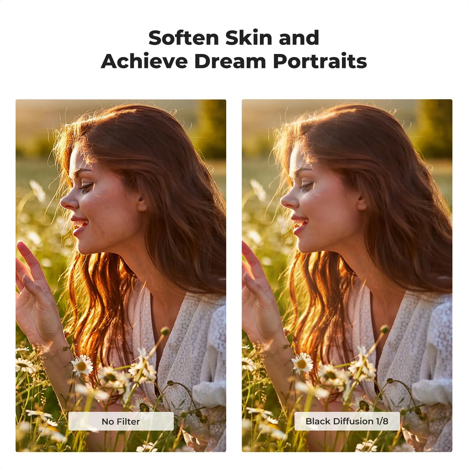 فیلتر مشکی دیفیوژن 1/8 با افکت سینمایی K&F Concept با قطر 67 میلی‌متر، دارای 28 لایه پوشش چندگانه، ضد آب و ضد خش، مناسب برای عکاسی ویدیو، ولاگ و پرتره (سری Nano-X)