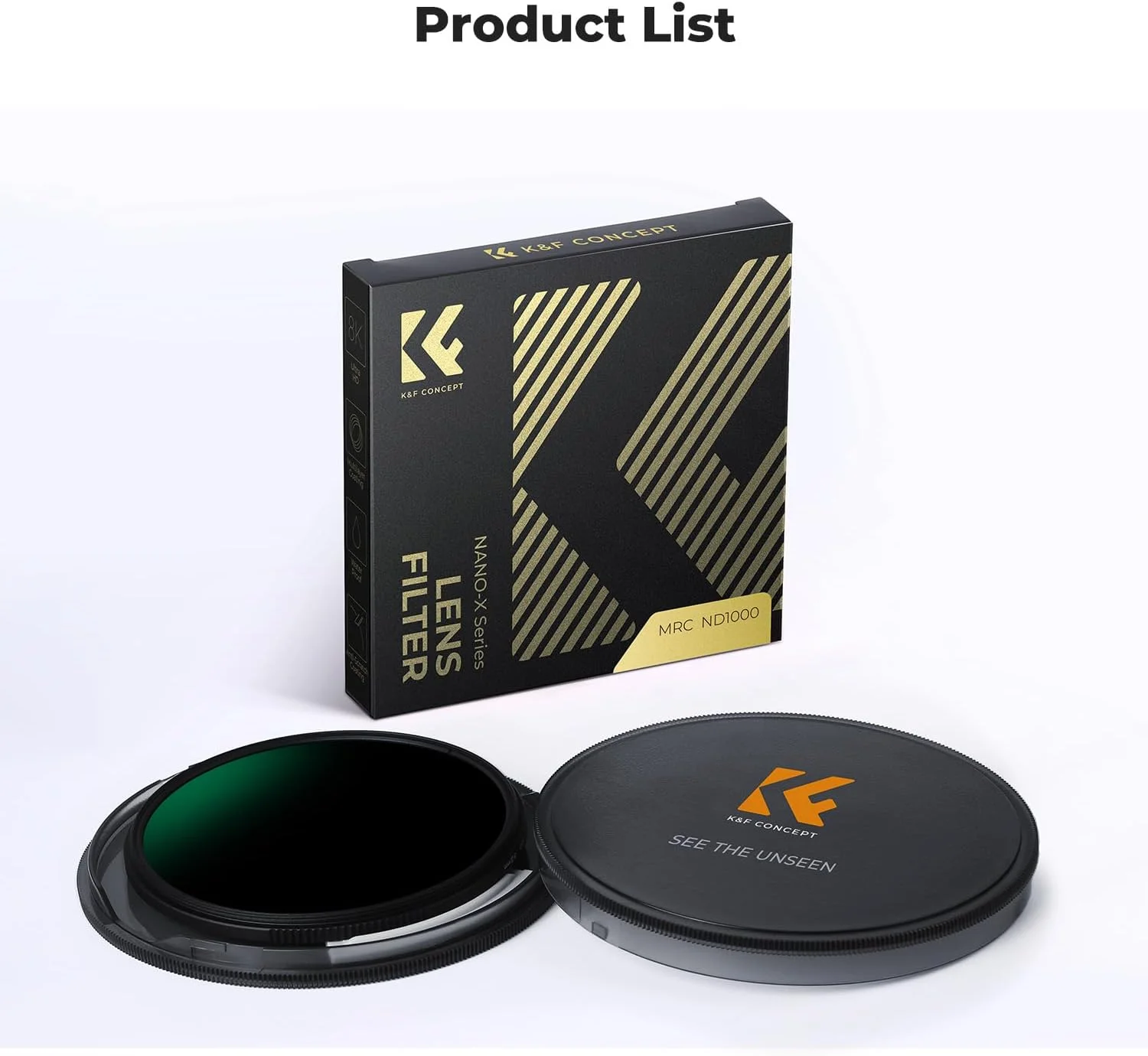 فیلتر ND با تراکم خنثی 52 میلی‌متری K&F Concept مدل ND1000 با 10 توقف کاهنده نور، فیلتر لنز خاکستری خنثی HD با 18 لایه پوشش نانو مقاوم در برابر چندگانه برای لنزهای Canon Nikon