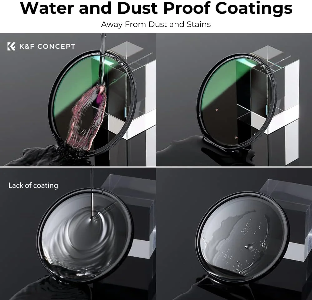 کیت فیلتر لنز مغناطیسی K&F Concept 40.5mm - حلقه آداپتور مغناطیسی UV CPL ND1000 شیشه نوری، کیف فیلتر دوربین، سیستم تعویض سریع (سری Nano-X)