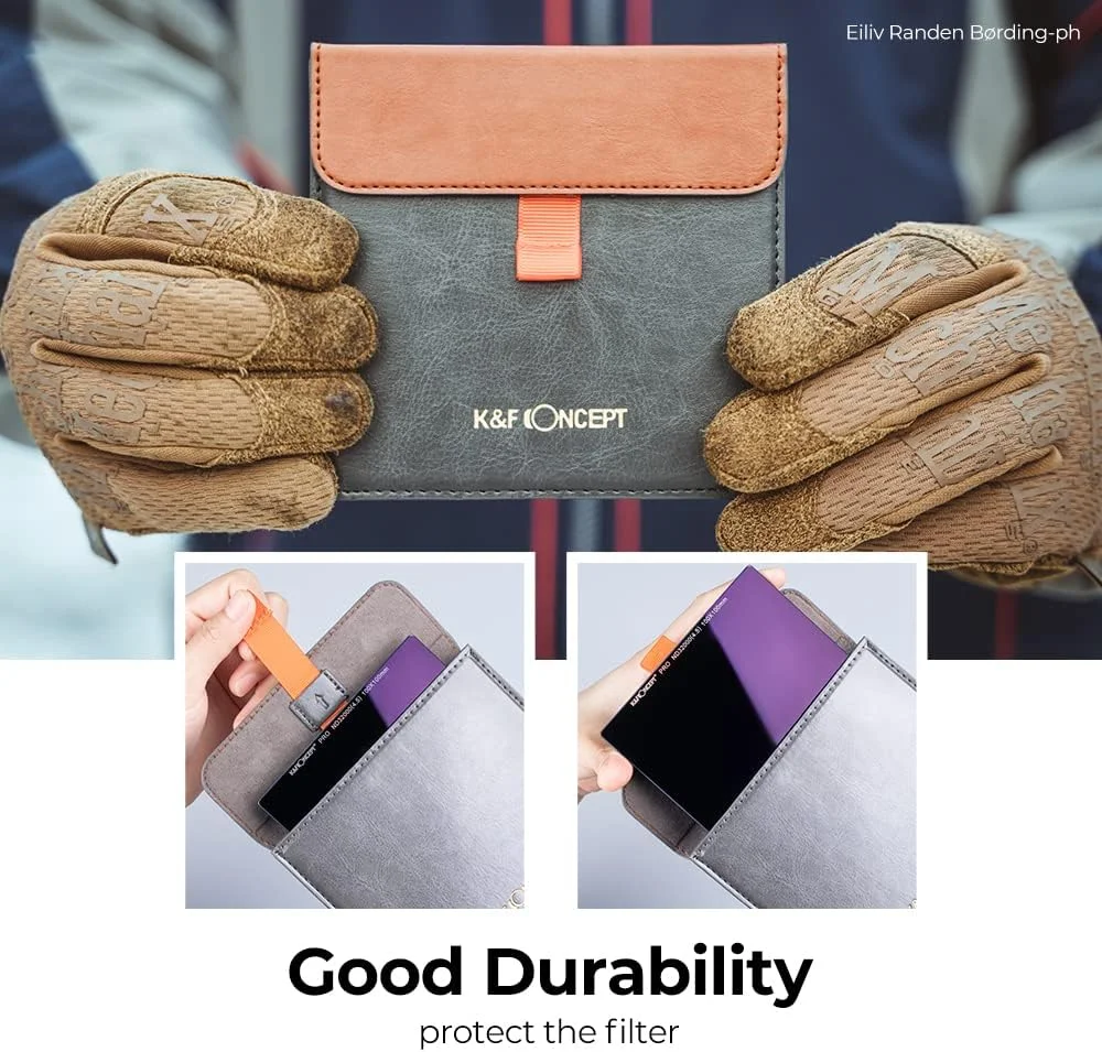 فیلتر ND32000 (15 استاپ) مربعی 100x100 میلی‌متری K&F Concept، فیلتر چگالی خنثی ضد آب، فیلتر خورشید گرفتگی با 28 پوشش چند لایه برای لنز دوربین