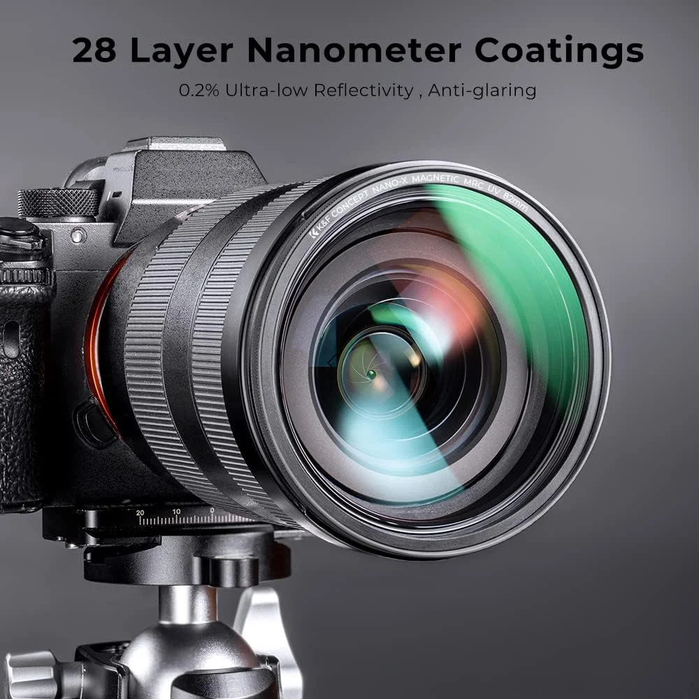 کیت فیلتر لنز مغناطیسی K&F Concept 40.5mm - حلقه آداپتور مغناطیسی UV CPL ND1000 شیشه نوری، کیف فیلتر دوربین، سیستم تعویض سریع (سری Nano-X)