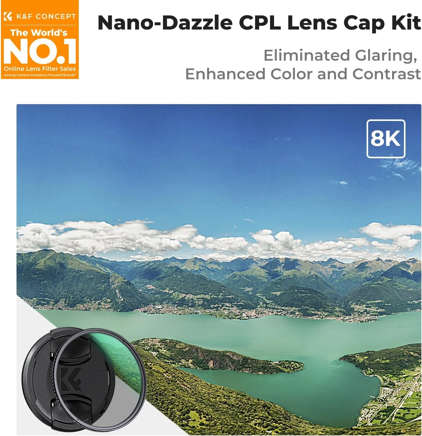 فیلتر پلاریزه دایره ای CPL با قطر 82 میلی متر K&F Concept، فوق العاده شفاف با 24 لایه پوشش چندگانه، به همراه دستمال تمیز کننده لنز و درپوش لنز (سری Nano-D) فیلتر پلاریزه دایره ای CPL با قطر 82 میلی متر K&F Concept، فوق العاده شفاف با 24 لایه پوشش چندگانه، به همراه دستمال تمیز کننده لنز و درپوش لنز (سری Nano-D)