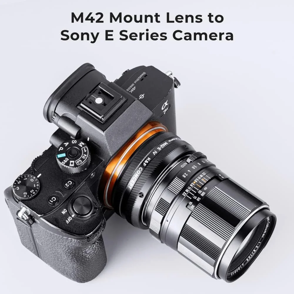 آداپتور لنز K&F Concept M42-NEX IV با فوکوس دستی سازگار با لنز M42 و بدنه دوربین Sony E Mount