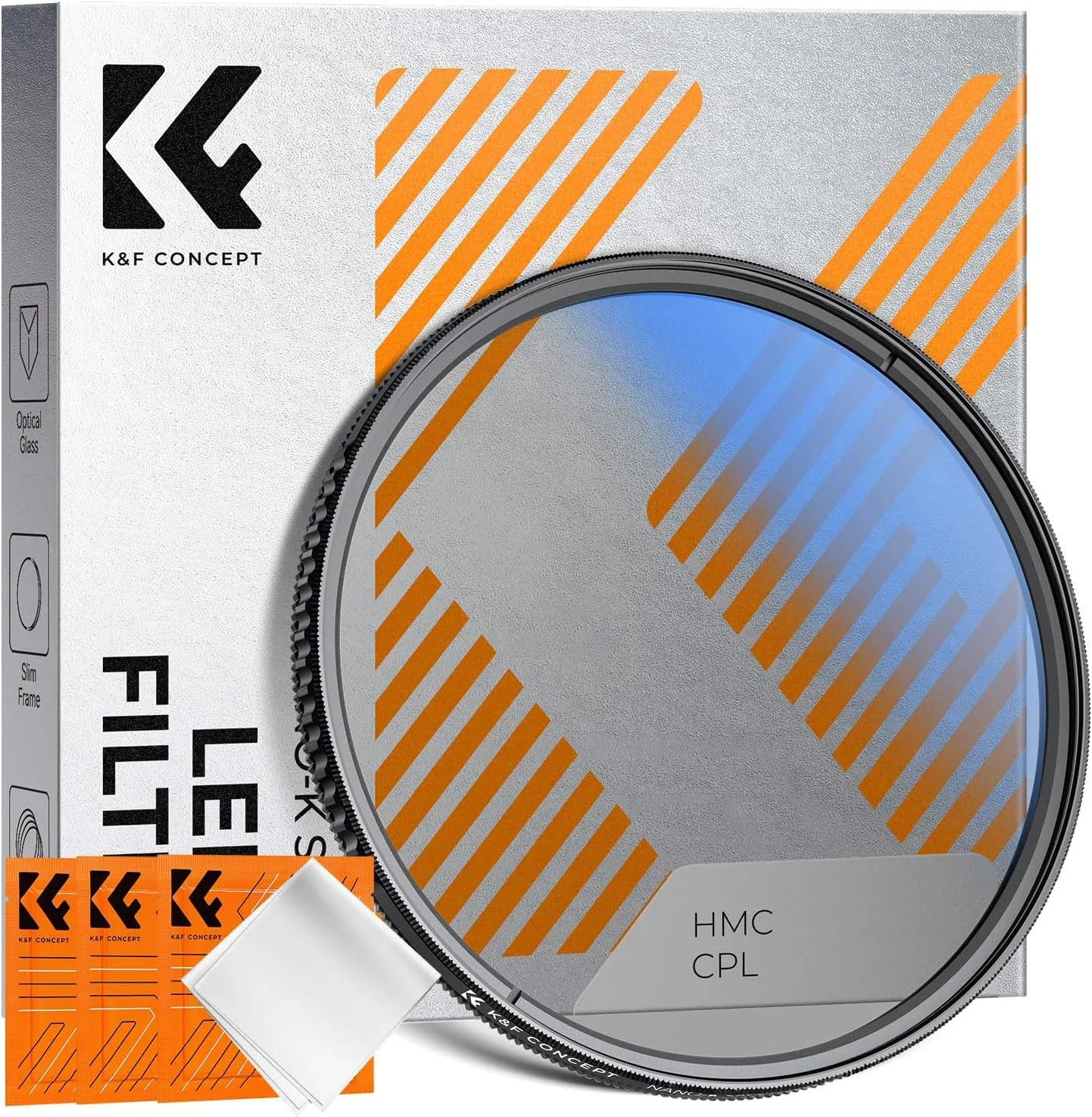 K&F Concept 77mm Circular Polarizer Optical Glass Lens Filter Ultra-Slim 18 Multi-Layer Coatings Circular Polarizing Filters for Camera Lens (K Series)