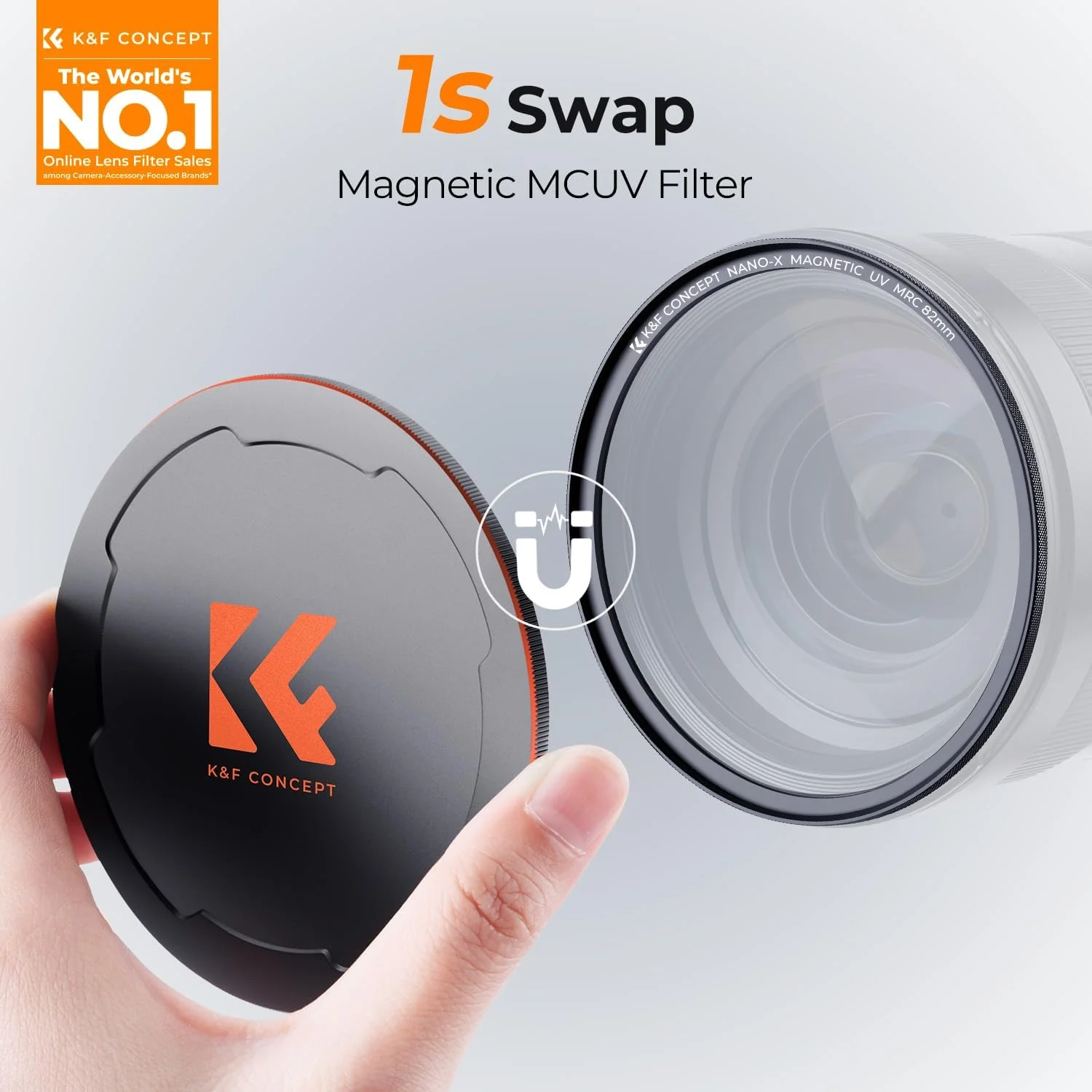 فیلتر UV مغناطیسی 55 میلی‌متری K&F Concept، شیشه اپتیک فوق‌العاده باریک با پوشش چند لایه، فیلتر لنز محافظ فرابنفش (سری Nano-X)