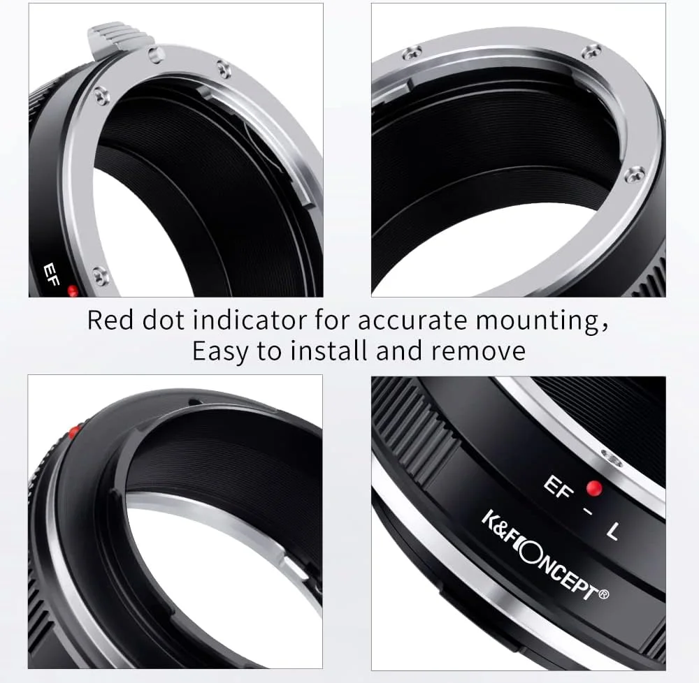 آداپتور K&F Concept EOS به L Mount، آداپتور فوکوس دستی سازگار با لنزهای Canon EF EF-S برای بدنه دوربین L Mount