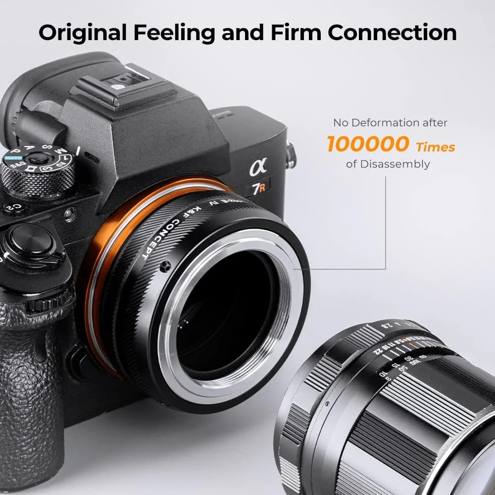 آداپتور لنز K&F Concept M42-NEX IV با فوکوس دستی سازگار با لنز M42 و بدنه دوربین Sony E Mount