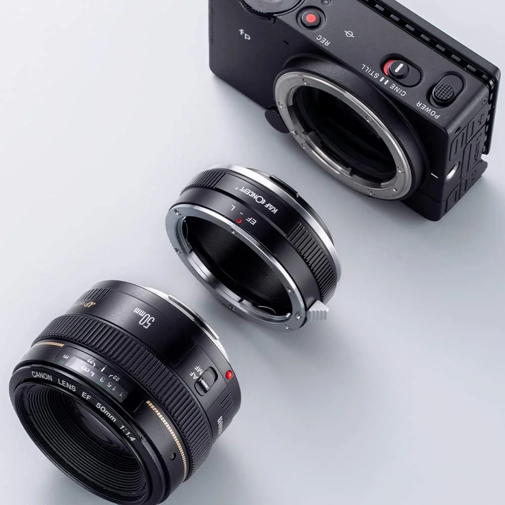 آداپتور K&F Concept EOS به L Mount، آداپتور فوکوس دستی سازگار با لنزهای Canon EF EF-S برای بدنه دوربین L Mount