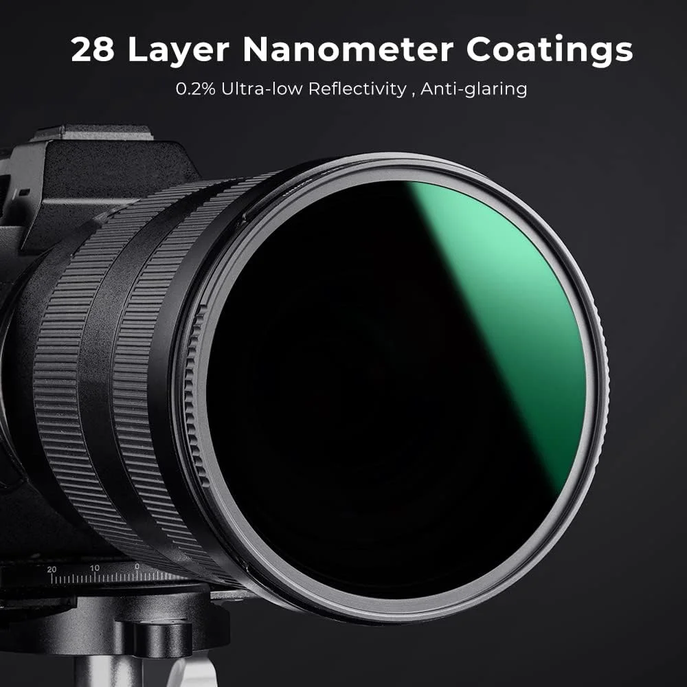 فیلتر ND1000 با قطر 40.5 میلی‌متری K&F Concept، 10 استاپ کاهنده نور، فیلتر لنز چگالی خنثی HD با 18 لایه پوشش نانو مقاوم در برابر چندگانه برای لنزهای Canon Nikon