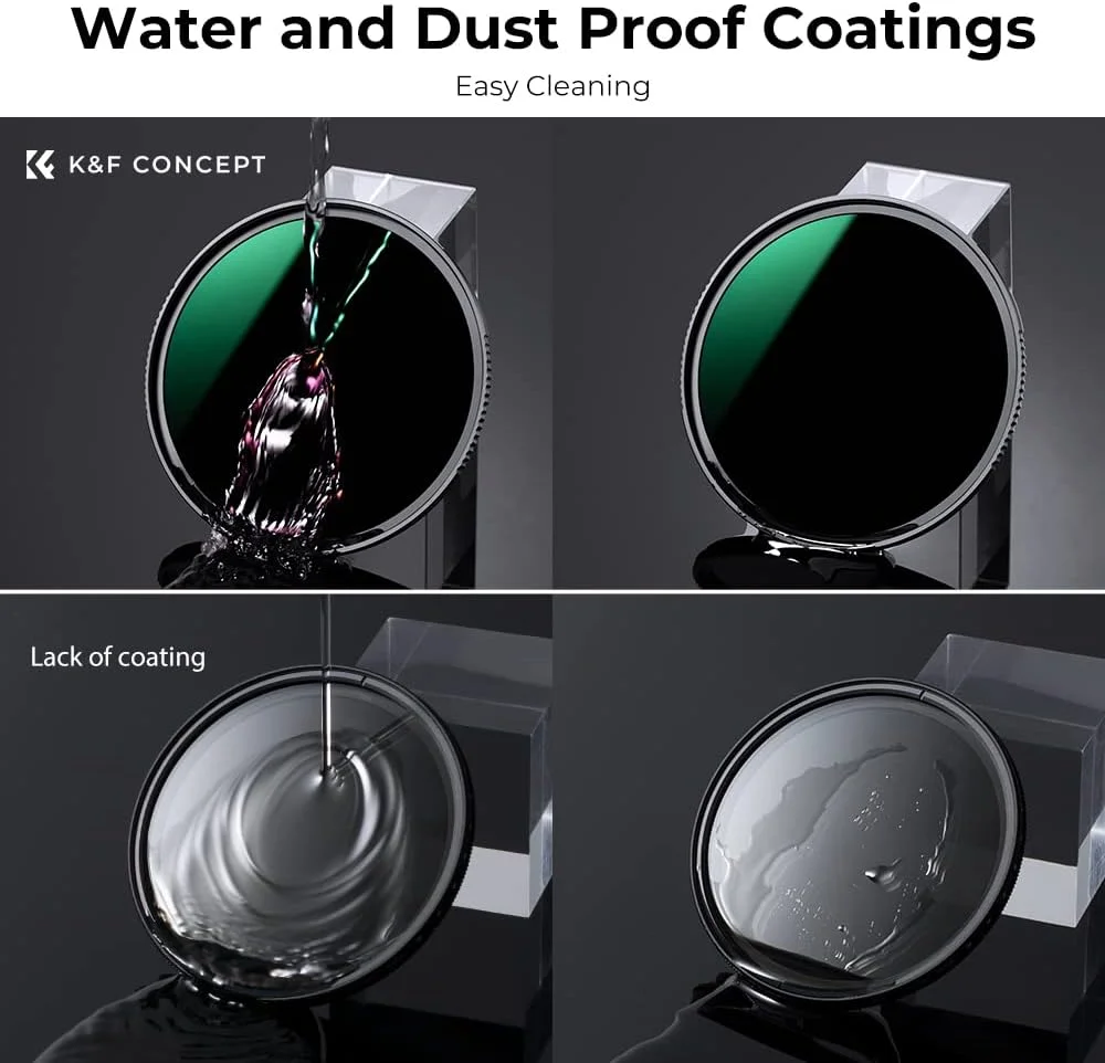 فیلتر ND1000 با قطر 40.5 میلی‌متری K&F Concept، 10 استاپ کاهنده نور، فیلتر لنز چگالی خنثی HD با 18 لایه پوشش نانو مقاوم در برابر چندگانه برای لنزهای Canon Nikon