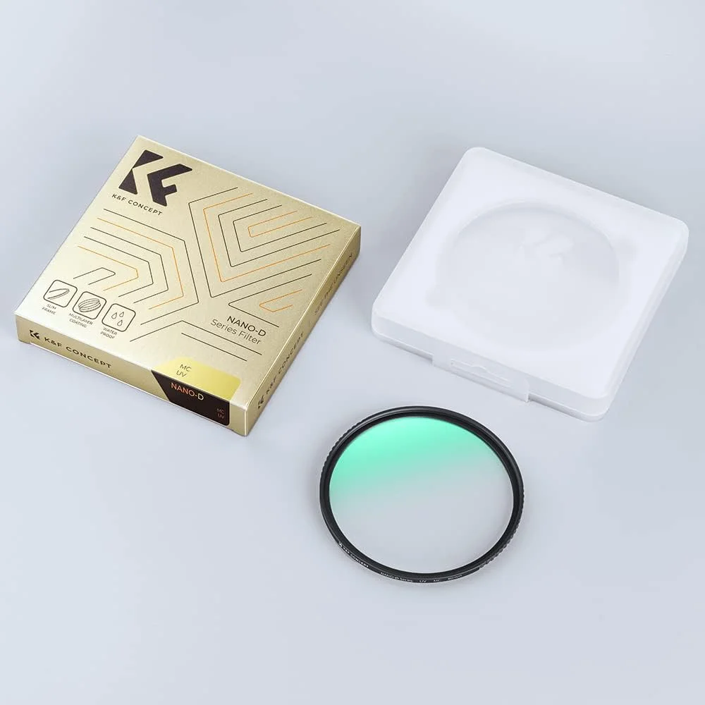 فیلتر لنز محافظ UV مدل MC با قطر 46 میلی‌متر K&F Concept، فوق‌العاده باریک، 24 لایه پوشش چندگانه، ضد آب، مناسب برای لنز دوربین (سری D)