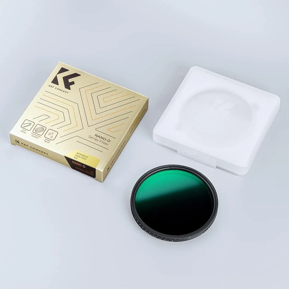 فیلتر متغیر ND3-ND1000 با قطر 49 میلی‌متر K&F Concept، فیلتر کاهنده نور قابل تنظیم ND برای لنز دوربین DSLR (سری Nano-D)