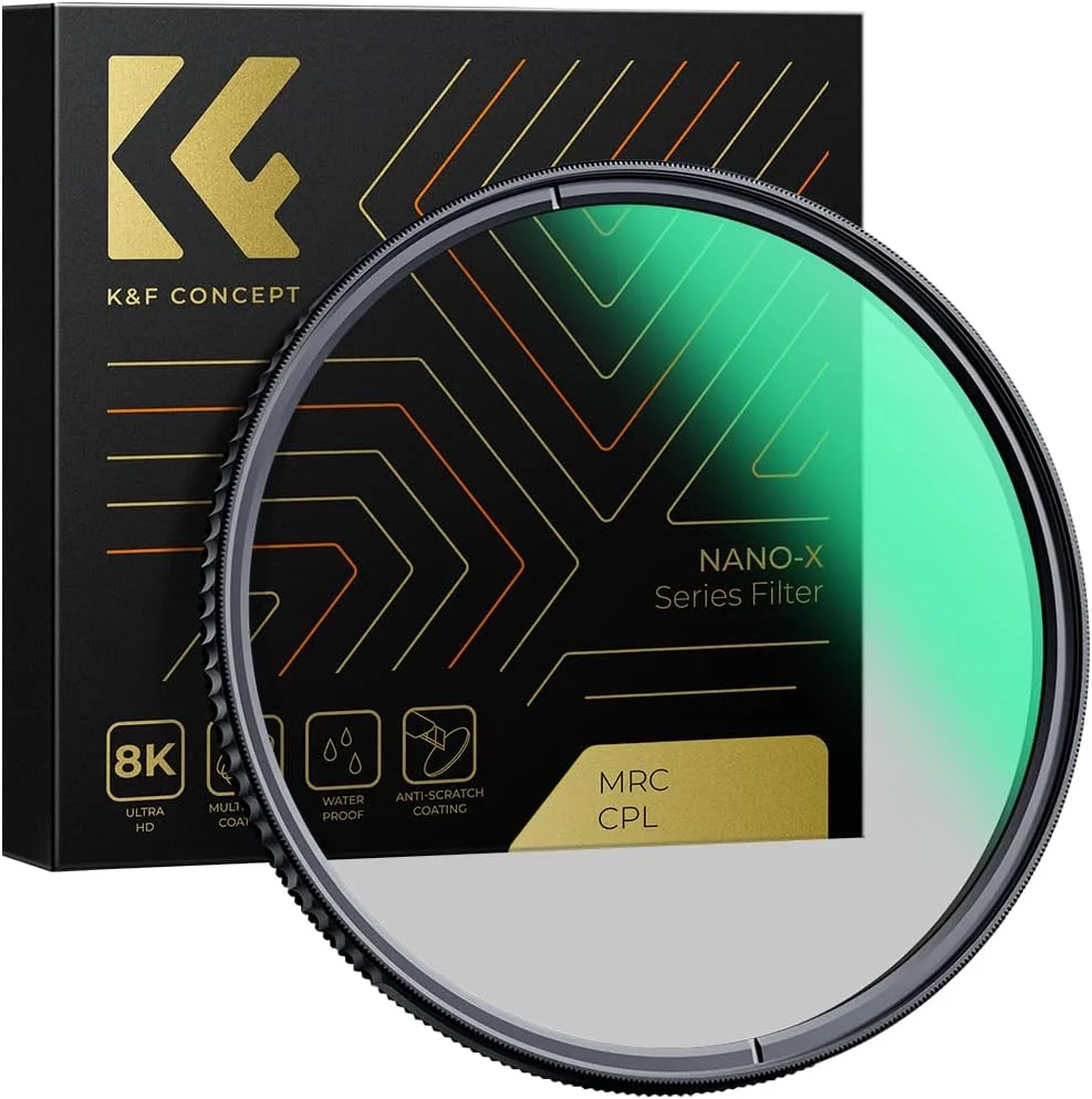 فیلتر پلاریزه دایره ای 67 میلی متری K&F Concept، فیلتر لنز CPL HD 28 لایه فوق العاده باریک چند پوششی (سری Nano-X)