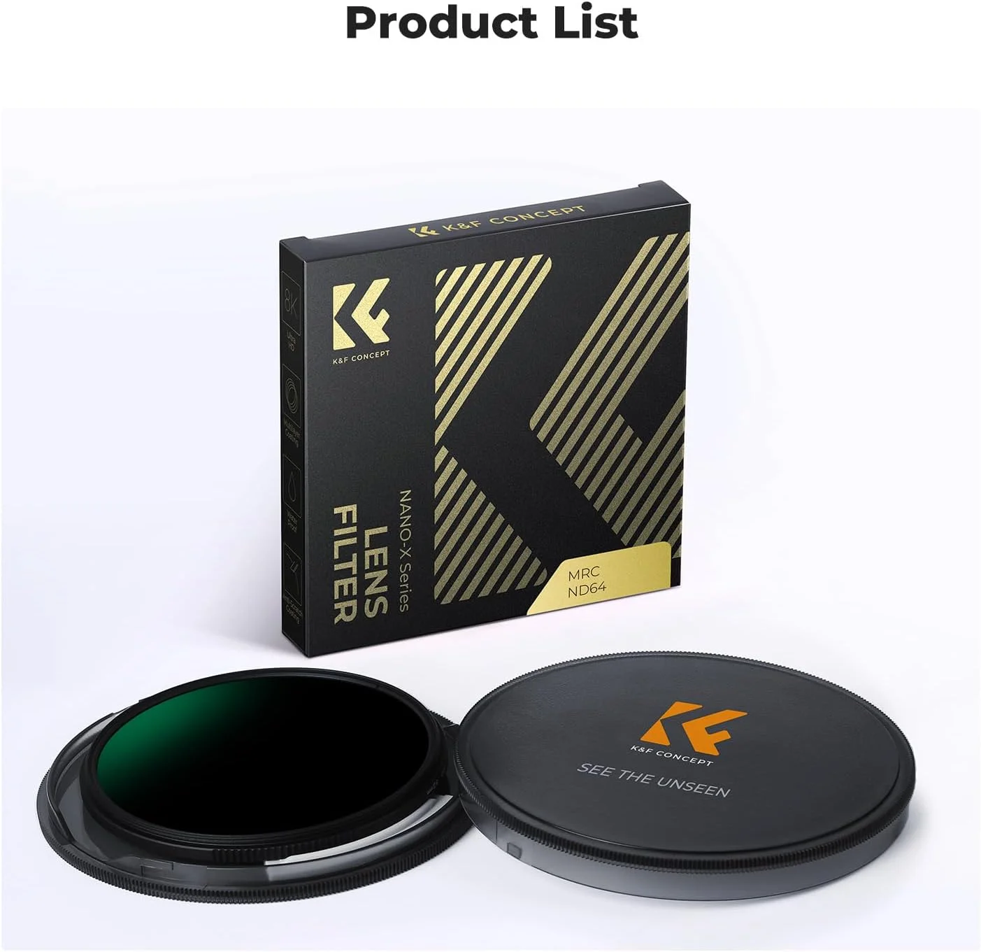 فیلتر لنز ND64 با قطر 67 میلی‌متر K&F Concept (فیلتر کاهنده نور ثابت 6 استاپ)، دارای 28 لایه پوشش چندگانه HD ضد آب، فیلتر سری Nano-X فوق‌العاده باریک برای لنز دوربین