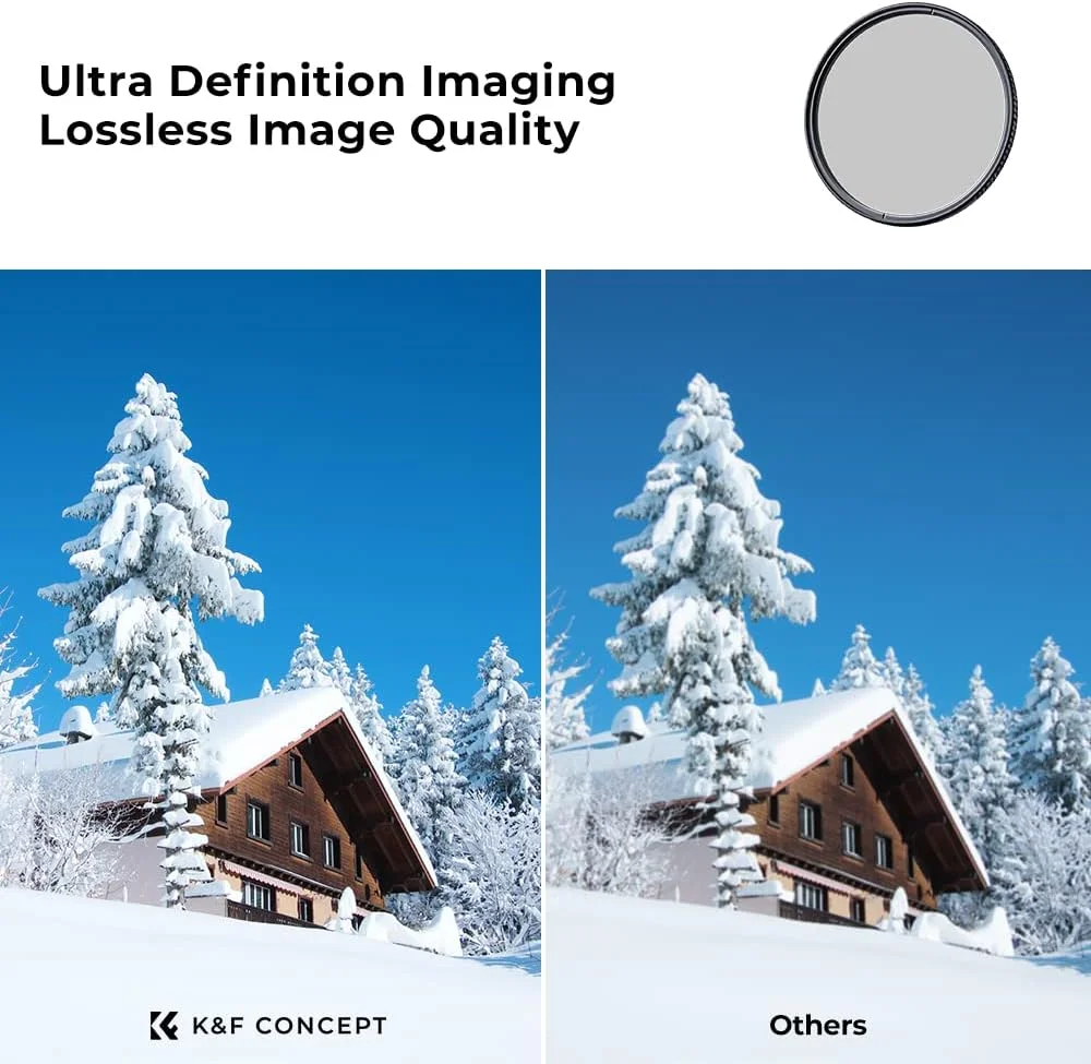 فیلتر پلاریزه دایره ای 67 میلی متری K&F Concept، فیلتر لنز CPL HD 28 لایه فوق العاده باریک چند پوششی (سری Nano-X)