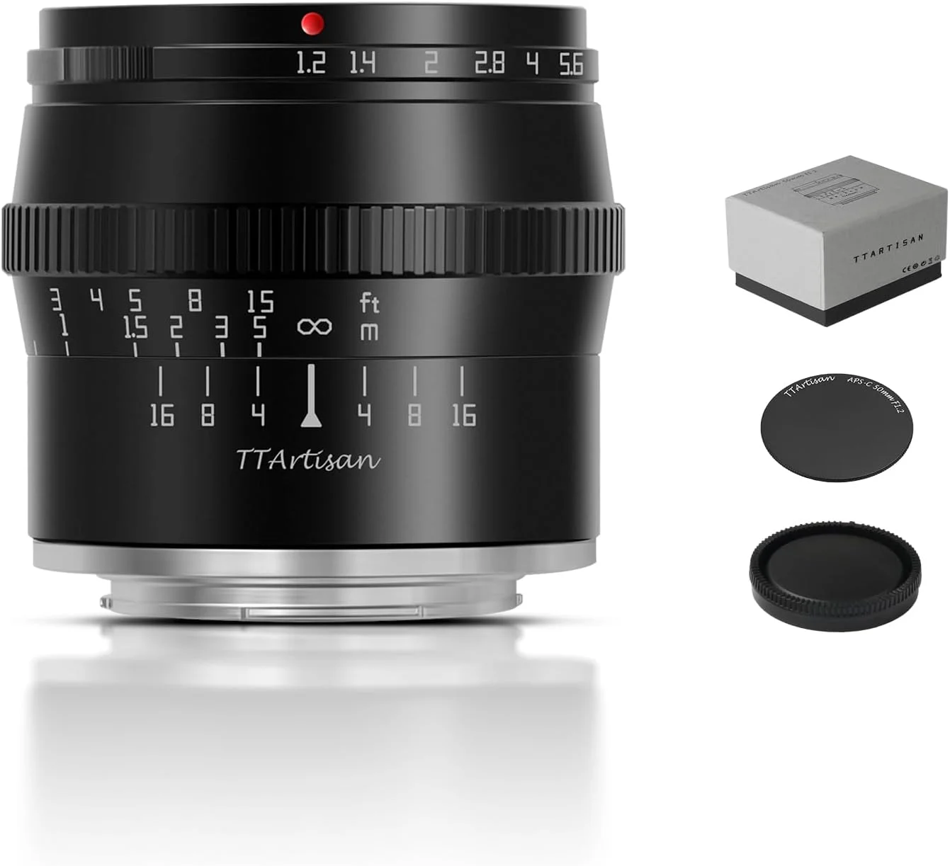 لنز TTArtisan 50mm F1.2 با بدنه فلزی سازگار با مانت Canon M - مشکی