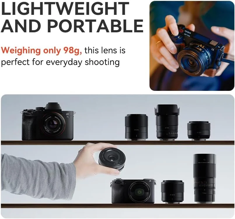 لنز زاویه باز TTARTISAN AF 14mm F3.5 برای Sony E، لنز پنکیکی فوکوس خودکار APS-C E Mount سازگار با دوربین های بدون آینه Sony E-Mount