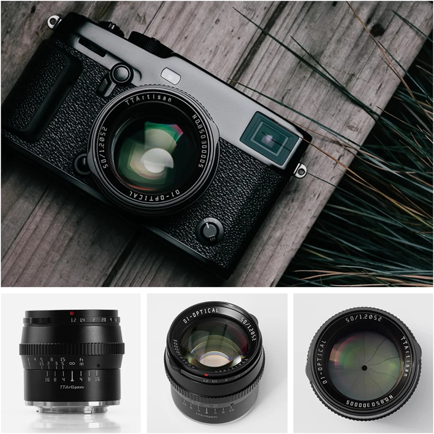 لنز TTArtisan 50mm F1.2 با بدنه فلزی سازگار با مانت Canon M - مشکی