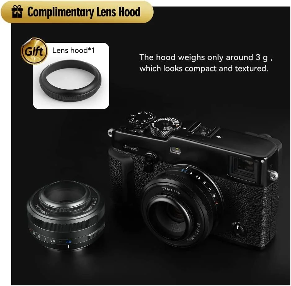 لنز فوکوس خودکار TTArtisan AF 27mm F2.8 سازگار با APS-C برای دوربین های فوجی X-Mount مدل های XS10 X-A5 X-A7 X-M1 X-M2 X-E4 X-T1 X-T10 X-T2 X-T20 X-T3 X-T4 X-T100 X-T200 X-T30 X-Pro1