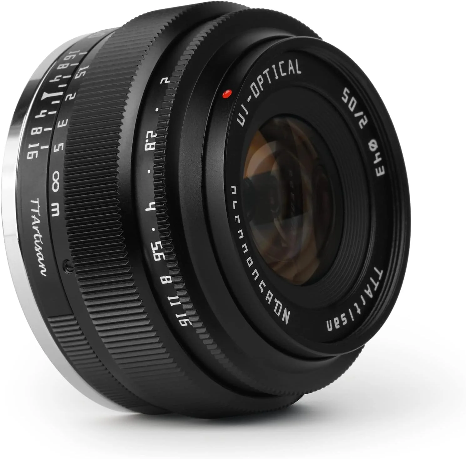 لنز دوربین 50mm F2 فول فریم با دیافراگم بزرگ TTArtisan برای دوربین های فوجی X مانت X-T4 X-T3 X-E3 X-E3 X-T30 X-100 X-S10 X-PRO3 X-T2 X-PRO1 X-PRO2 (مشکی)