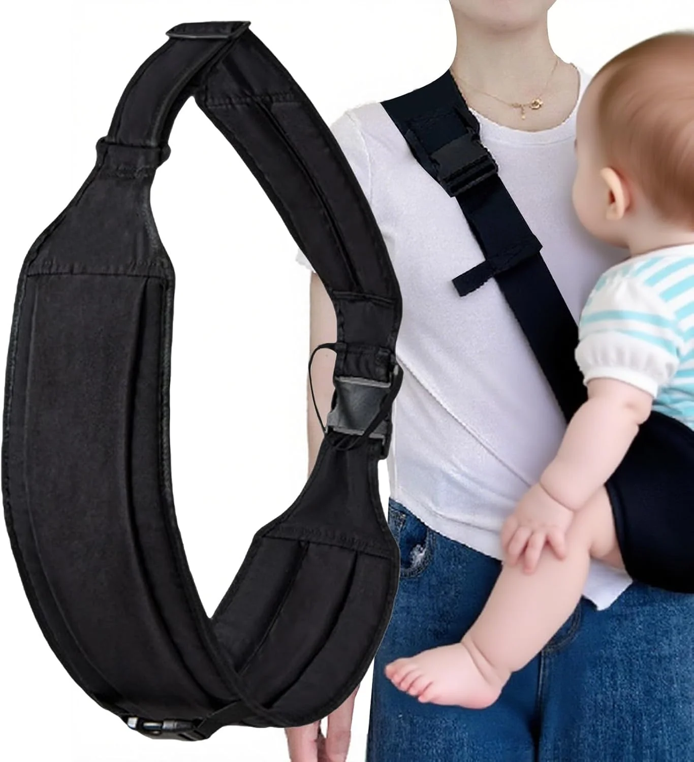 آغوشی نوزاد - آغوشی جانبی نوزاد | سبک وزن ارگونومیک قابل تنظیم ضد لغزش با نشیمنگاه ران برای خرید، مسافرت روزانه با هواپیما، والدینی، مسافرت و فعالیت در فضای باز
