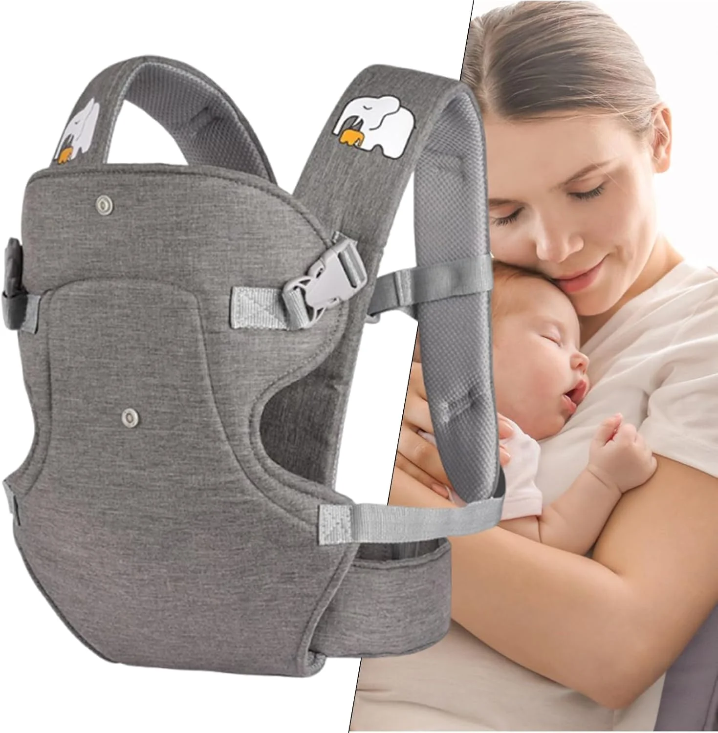 آغوشی نوزاد - آغوشی قابل تنظیم برای سینه دادن، کمری توری با نشیمنگاه باسن، سبک و راحت برای پیاده روی مادر، پدر و کودک در فضای باز آغوشی نوزاد - آغوشی قابل تنظیم برای سینه دادن، کمری توری با نشیمنگاه باسن، سبک و راحت برای پیاده روی مادر، پدر و کودک در فضای باز