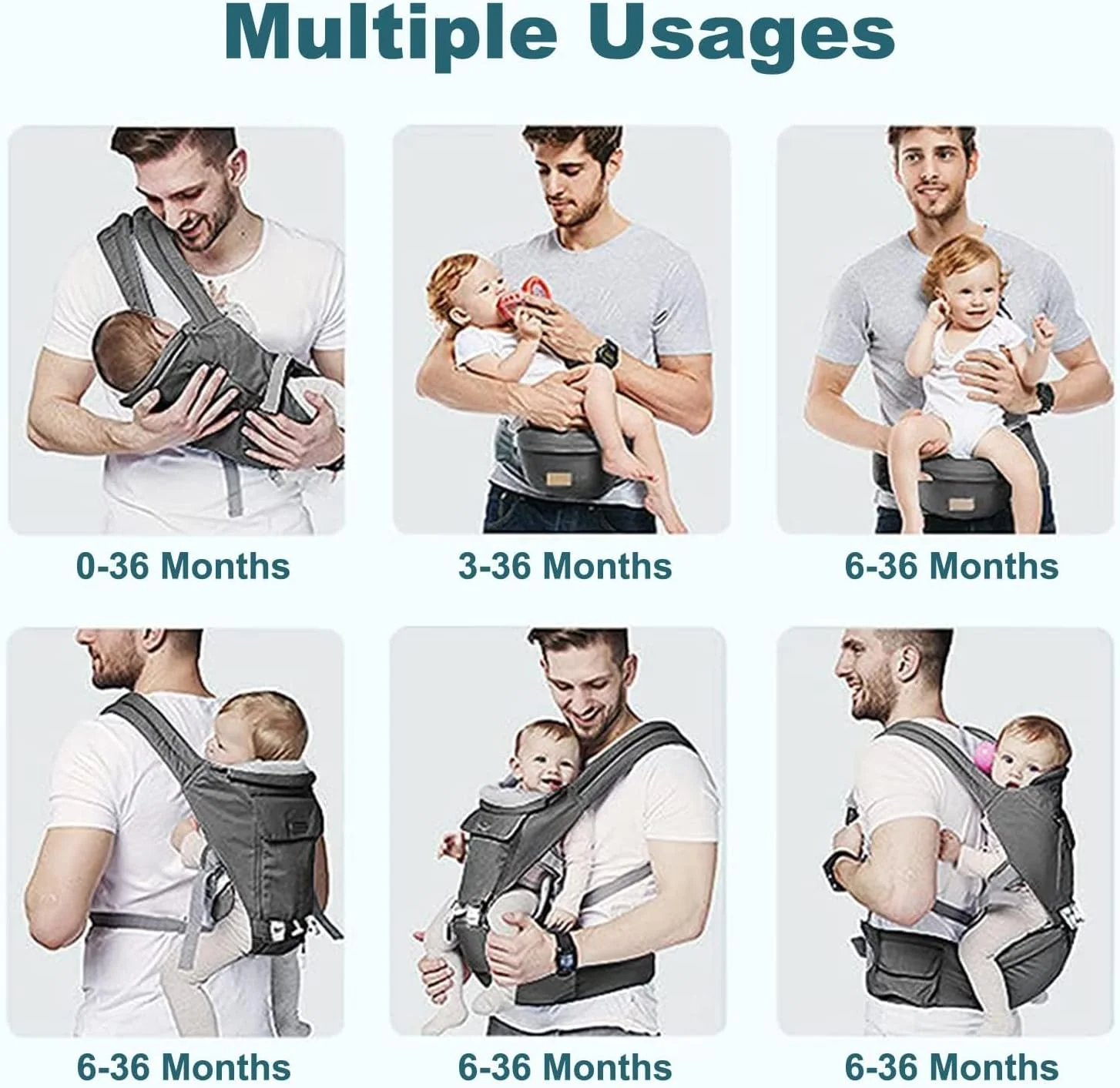 آغوشی نوزاد تا نوپا - آغوشی چند منظوره 6 در 1 ارگونومیک با قابلیت قرارگیری در تمام حالات، دارای نشیمنگاه لگنی، قابلیت حمل رو به داخل و رو به بیرون در جلو و پشت، کوله پشتی نگهدارنده کودک برای نوزاد، کودک نوپا 3 تا 18 کیلوگرم آغوشی نوزاد تا نوپا - آغوشی چند منظوره 6 در 1 ارگونومیک با قابلیت قرارگیری در تمام حالات، دارای نشیمنگاه لگنی، قابلیت حمل رو به داخل و رو به بیرون در جلو و پشت، کوله پشتی نگهدارنده کودک برای نوزاد، کودک نوپا 3 تا 18 کیلوگرم