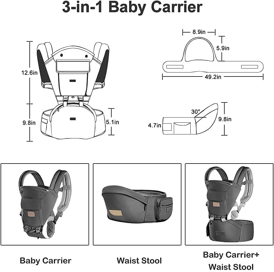 آغوشی نوزاد تا نوپا - آغوشی چند منظوره 6 در 1 ارگونومیک با قابلیت قرارگیری در تمام حالات، دارای نشیمنگاه لگنی، قابلیت حمل رو به داخل و رو به بیرون در جلو و پشت، کوله پشتی نگهدارنده کودک برای نوزاد، کودک نوپا 3 تا 18 کیلوگرم آغوشی نوزاد تا نوپا - آغوشی چند منظوره 6 در 1 ارگونومیک با قابلیت قرارگیری در تمام حالات، دارای نشیمنگاه لگنی، قابلیت حمل رو به داخل و رو به بیرون در جلو و پشت، کوله پشتی نگهدارنده کودک برای نوزاد، کودک نوپا 3 تا 18 کیلوگرم