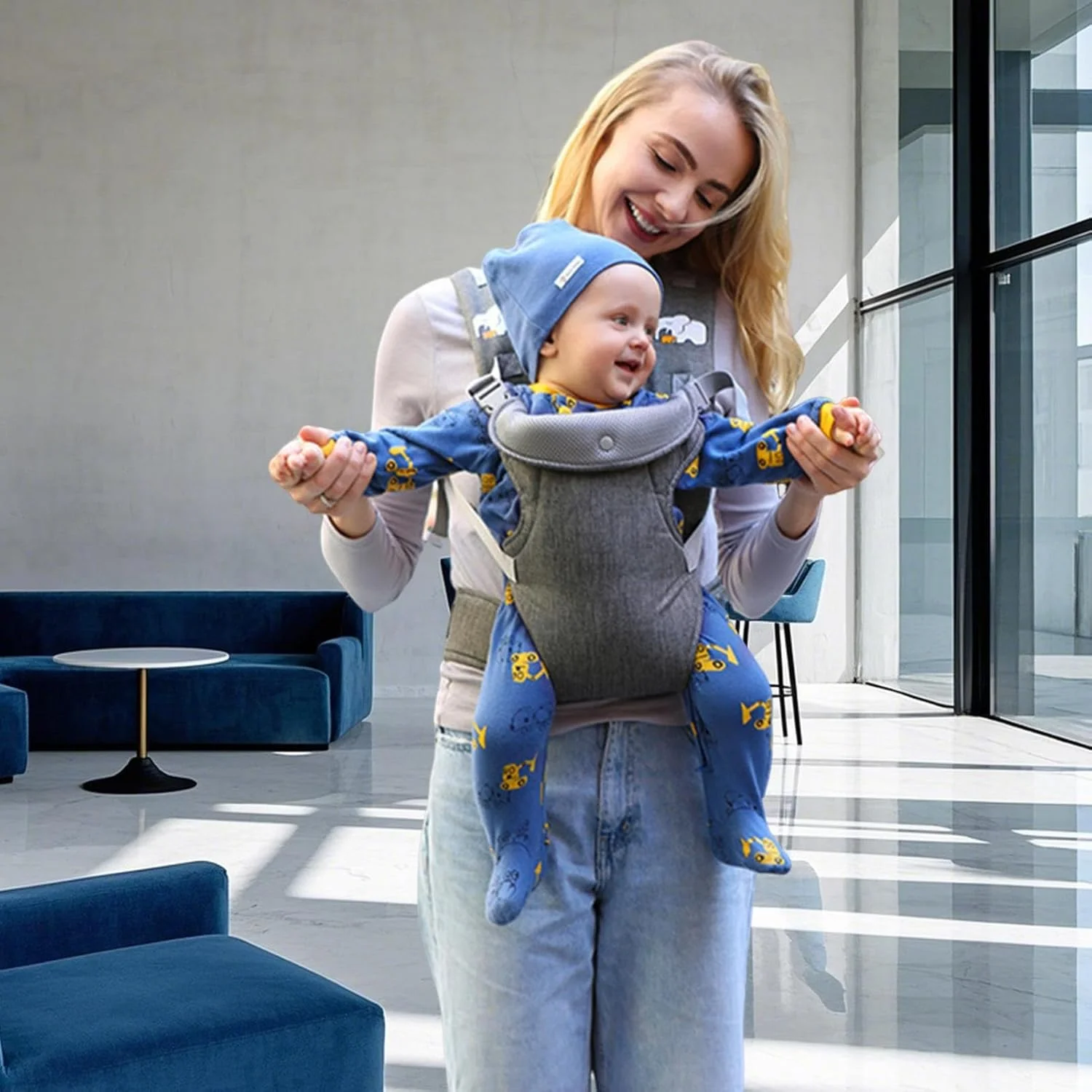 آغوشی نوزاد - آغوشی قابل تنظیم برای سینه دادن، کمری توری با نشیمنگاه باسن، سبک و راحت برای پیاده روی مادر، پدر و کودک در فضای باز آغوشی نوزاد - آغوشی قابل تنظیم برای سینه دادن، کمری توری با نشیمنگاه باسن، سبک و راحت برای پیاده روی مادر، پدر و کودک در فضای باز