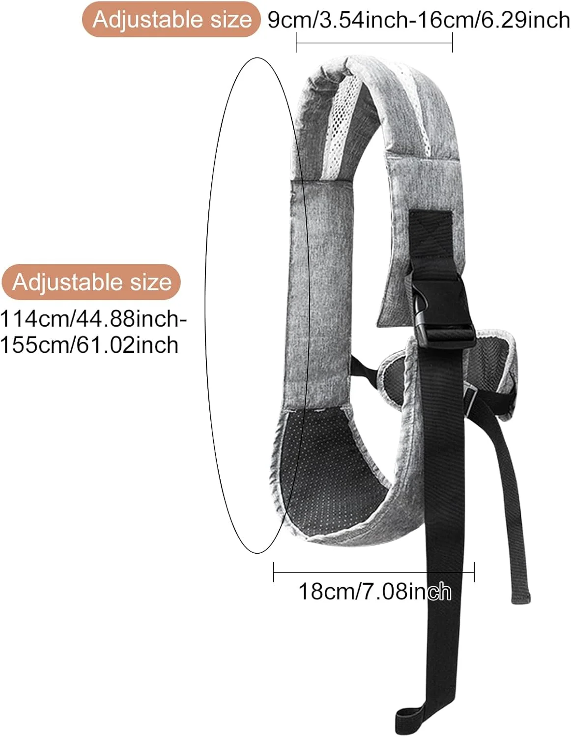 آغوشی نوزاد و کودک با صندلی کمری ضد لغزش، مناسب برای حمل نوزاد و کودک نوپا، طراحی ارگونومیک، مناسب برای کودکان 3 تا 36 ماهه (2 تا 20 کیلوگرم) - خاکستری آغوشی نوزاد و کودک با صندلی کمری ضد لغزش، مناسب برای حمل نوزاد و کودک نوپا، طراحی ارگونومیک، مناسب برای کودکان 3 تا 36 ماهه (2 تا 20 کیلوگرم) - خاکستری