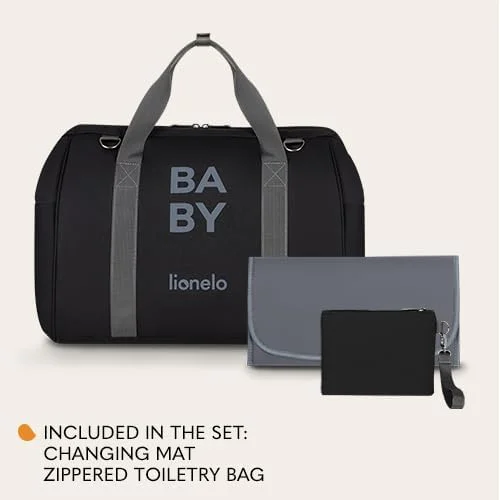 کیف لوازم کودک لیونلو مدل Ida، جادار و شیک، دارای 7 جیب، محفظه های حرارتی شیشه شیر، بند اتصال به کالسکه، کیف لوازم آرایشی و زیرانداز تعویض، مناسب برای استفاده روزمره و سفر