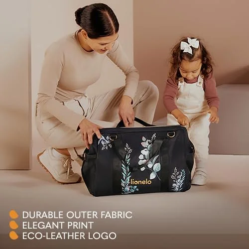 کیف لوازم کودک لیونلو مدل Ida، جادار و شیک، دارای 7 جیب، محفظه های حرارتی شیشه شیر، بند اتصال به کالسکه، کیف لوازم آرایشی و زیرانداز تعویض، مناسب برای استفاده روزمره و سفر
