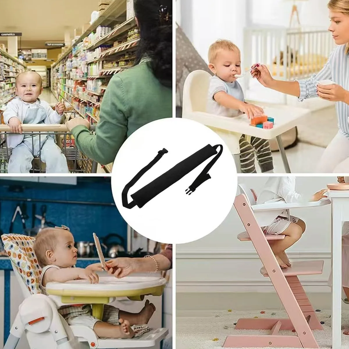 محافظ صندلی چرخ خرید کودک - لوازم جانبی صندلی غذا - کمربند غذاخوری صندلی کودک قابل حمل - کمربند ایمنی صندلی غذاخوری اتاق غذاخوری - مشکی محافظ صندلی چرخ خرید کودک - لوازم جانبی صندلی غذا - کمربند غذاخوری صندلی کودک قابل حمل - کمربند ایمنی صندلی غذاخوری اتاق غذاخوری - مشکی