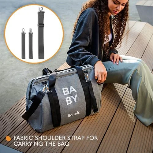 کیف لوازم کودک لیونلو مدل IDA، جادار و شیک، دارای 7 جیب، محفظه های حرارتی بطری، بند اتصال به کالسکه، کیف لوازم آرایشی، زیرانداز تعویض، مناسب برای سفرهای روزانه کیف لوازم کودک لیونلو مدل IDA، جادار و شیک، دارای 7 جیب، محفظه های حرارتی بطری، بند اتصال به کالسکه، کیف لوازم آرایشی، زیرانداز تعویض، مناسب برای سفرهای روزانه