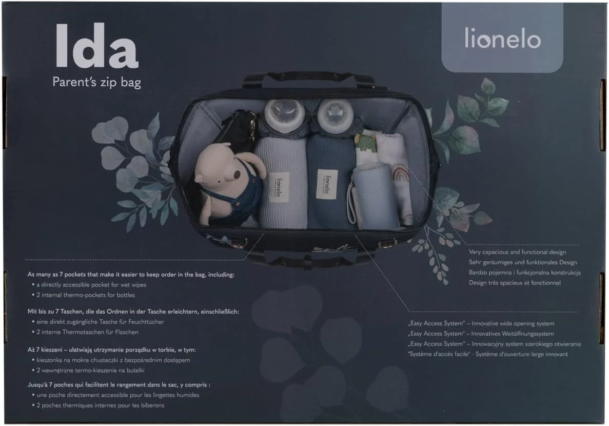 کیف لوازم کودک لیونلو مدل IDA، جادار و شیک، دارای 7 جیب، محفظه های حرارتی بطری، بند اتصال به کالسکه، کیف لوازم آرایشی، زیرانداز تعویض، مناسب برای سفرهای روزانه کیف لوازم کودک لیونلو مدل IDA، جادار و شیک، دارای 7 جیب، محفظه های حرارتی بطری، بند اتصال به کالسکه، کیف لوازم آرایشی، زیرانداز تعویض، مناسب برای سفرهای روزانه