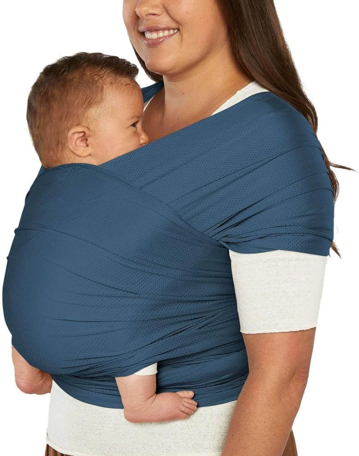 Ergobaby baby sling for newborns from birth up to 11.3 kg, Aura Mesh sling wrap made from recycled polyester and elastane, elasticated and breathable, unisex sling wrap, Twilight Navy Ergobaby baby sling for newborns from birth up to 11.3 kg, Aura Mesh sling wrap made from recycled polyester and elastane, elasticated and breathable, unisex sling wrap, Twilight Navy