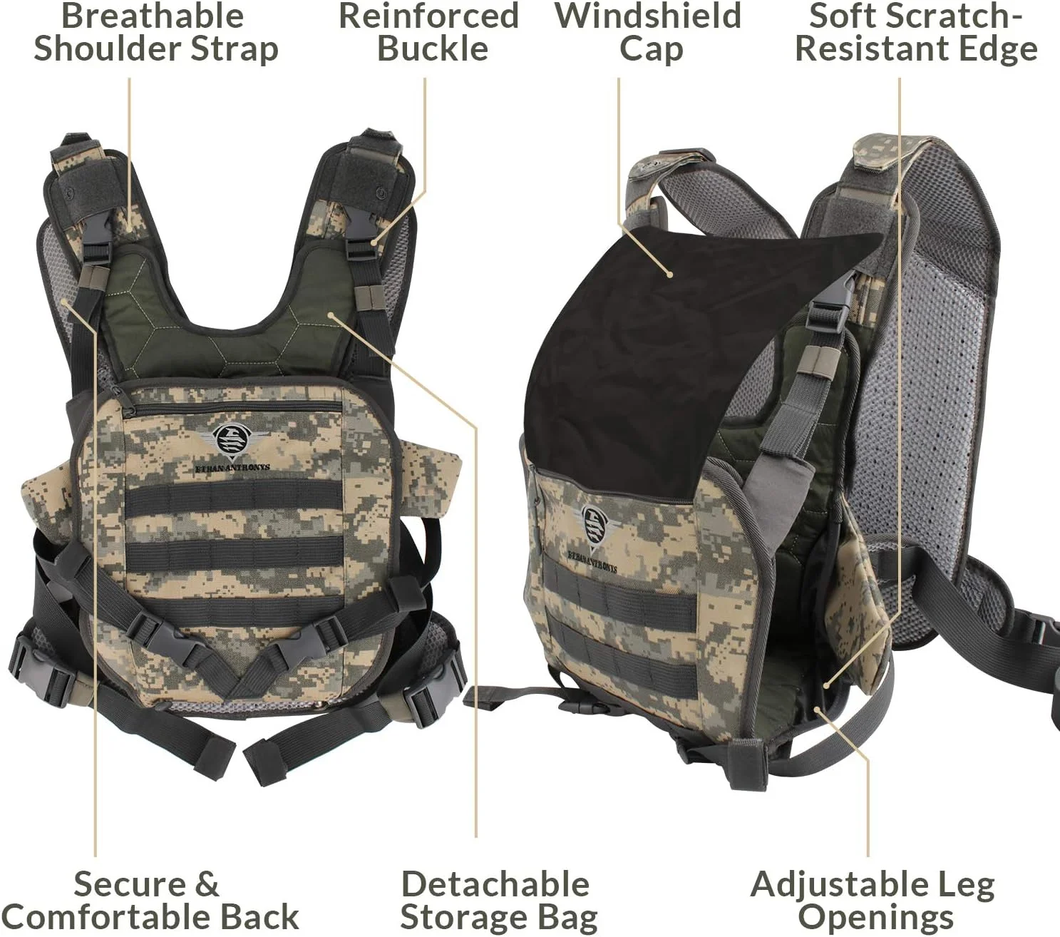 آغوشی نوزاد تاکتیکی نظامی الهام گرفته از Ethan Anthonys - آغوشی نوزاد 3.5 تا 16 کیلوگرمی برای مردان و زنان - آغوشی نوزاد با جا بطری - طراحی راحت و محکم - چند منظوره و همه کاره آغوشی نوزاد تاکتیکی نظامی الهام گرفته از Ethan Anthonys - آغوشی نوزاد 3.5 تا 16 کیلوگرمی برای مردان و زنان - آغوشی نوزاد با جا بطری - طراحی راحت و محکم - چند منظوره و همه کاره