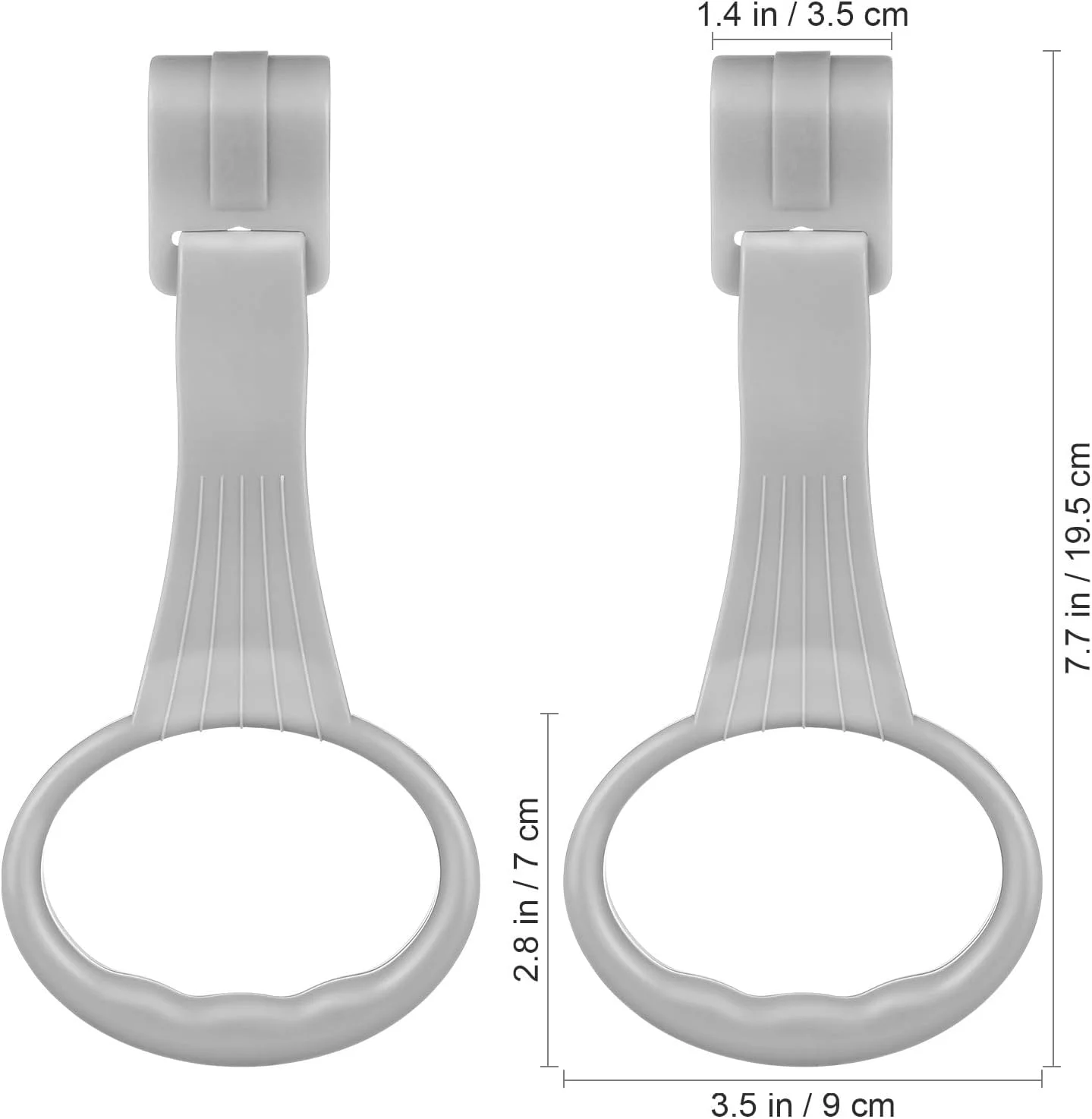 هِموتون دسته کمکی ایستادن کودک، بسته 2 عددی، حلقه کششی باشگاه بازی کودک، حلقه های ایستادن تخت کودک برای کالسکه یا صندلی حمل، ابزار آموزش راه رفتن کودک نوپا (خاکستری)