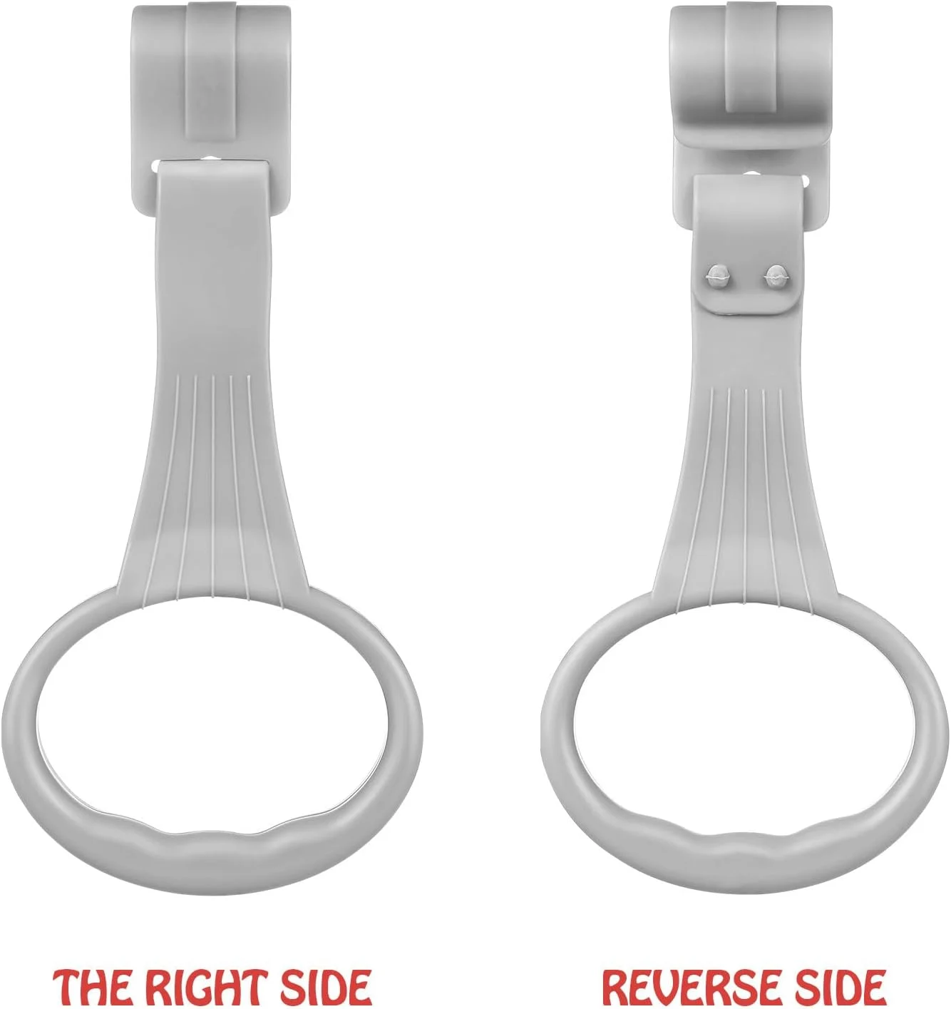 هِموتون دسته کمکی ایستادن کودک، بسته 2 عددی، حلقه کششی باشگاه بازی کودک، حلقه های ایستادن تخت کودک برای کالسکه یا صندلی حمل، ابزار آموزش راه رفتن کودک نوپا (خاکستری)