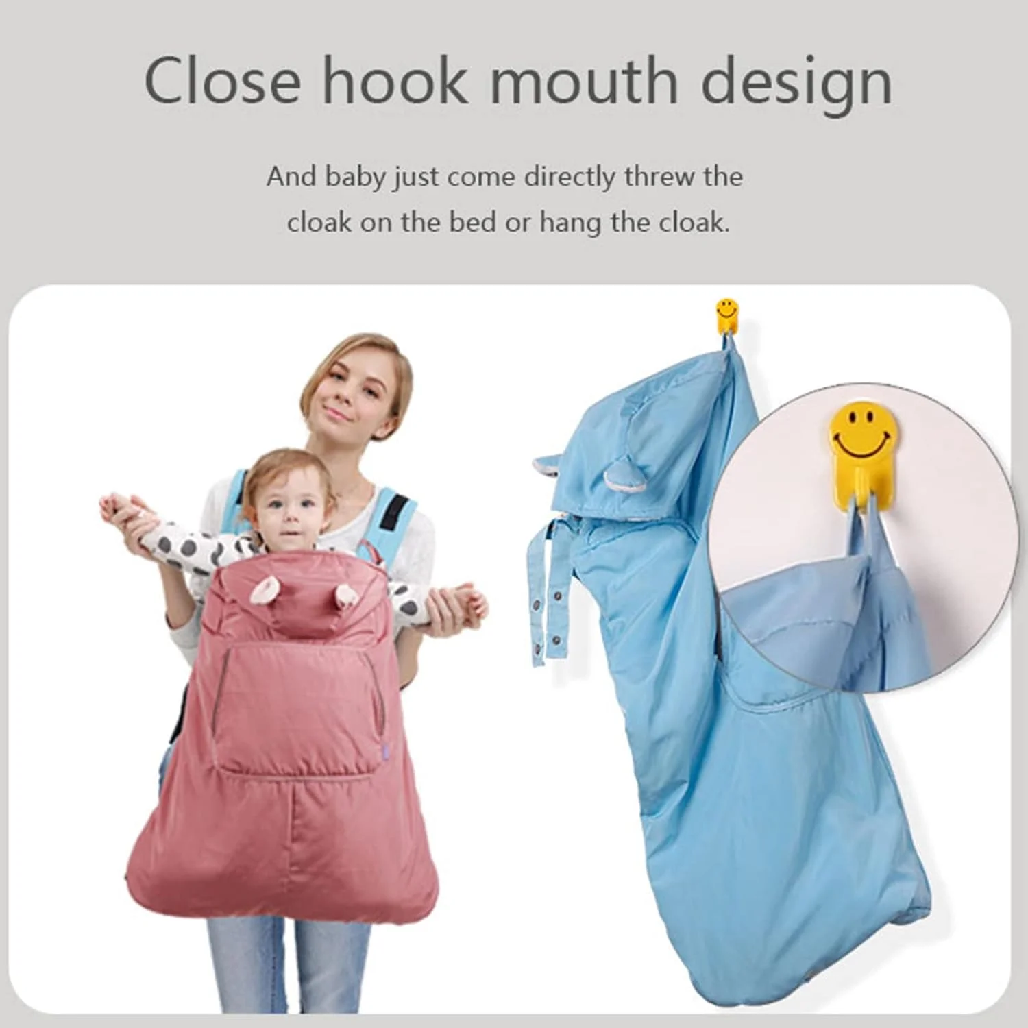 شنل حمل نوزاد Iwinna، شنل گرم زمستانی، روکش بادگیر نوزاد، کت مخملی ضد آب برای کوله پشتی، آغوشی، کیسه خواب (خاکی)