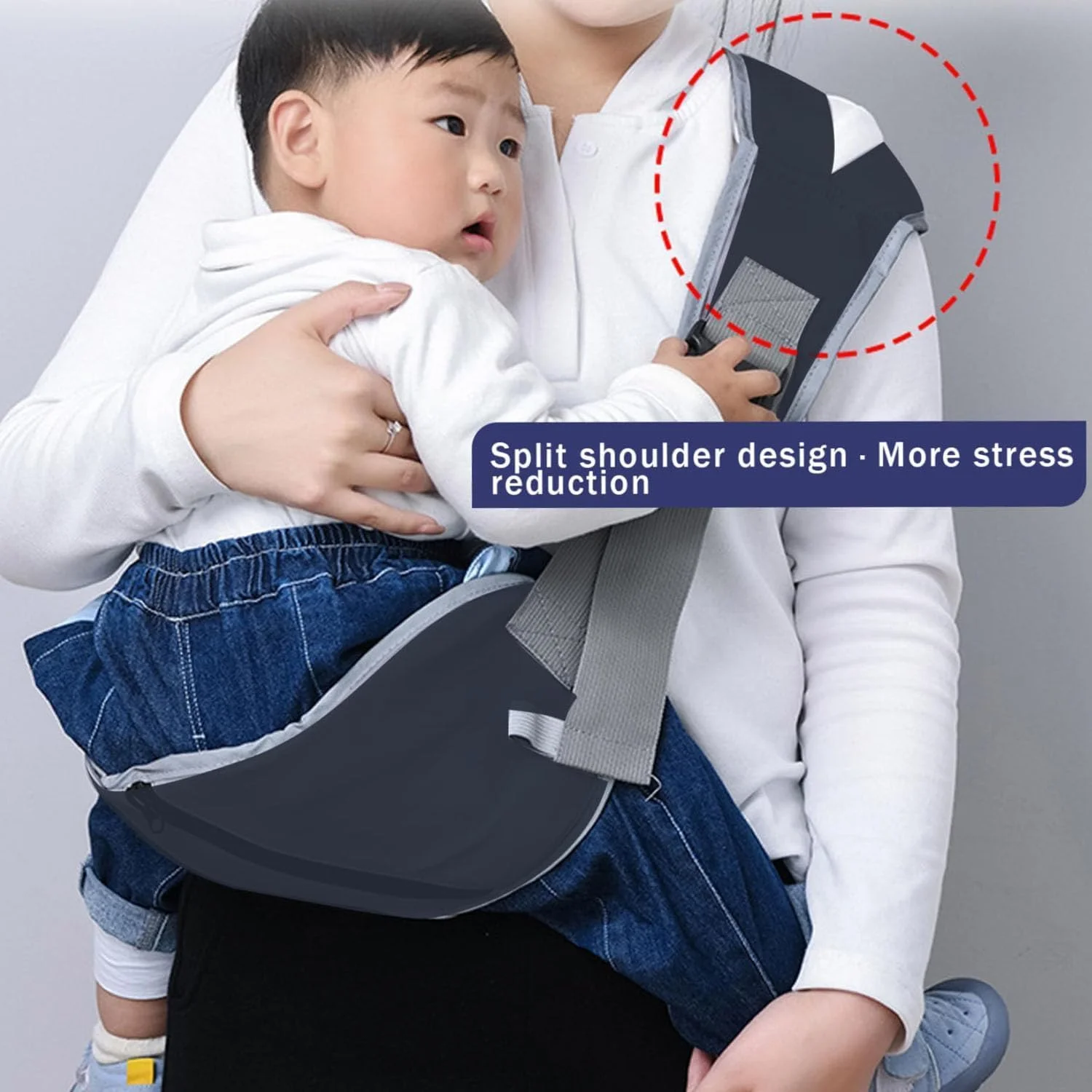 آغوشی کودک قابل حمل Joyzzz، آغوشی سبک و جمع و جور با بند شانه دوتایی، آغوشی کمری ایمن برای کودکان 11 تا 27 کیلوگرم، ایده آل برای سفر و استفاده روزانه