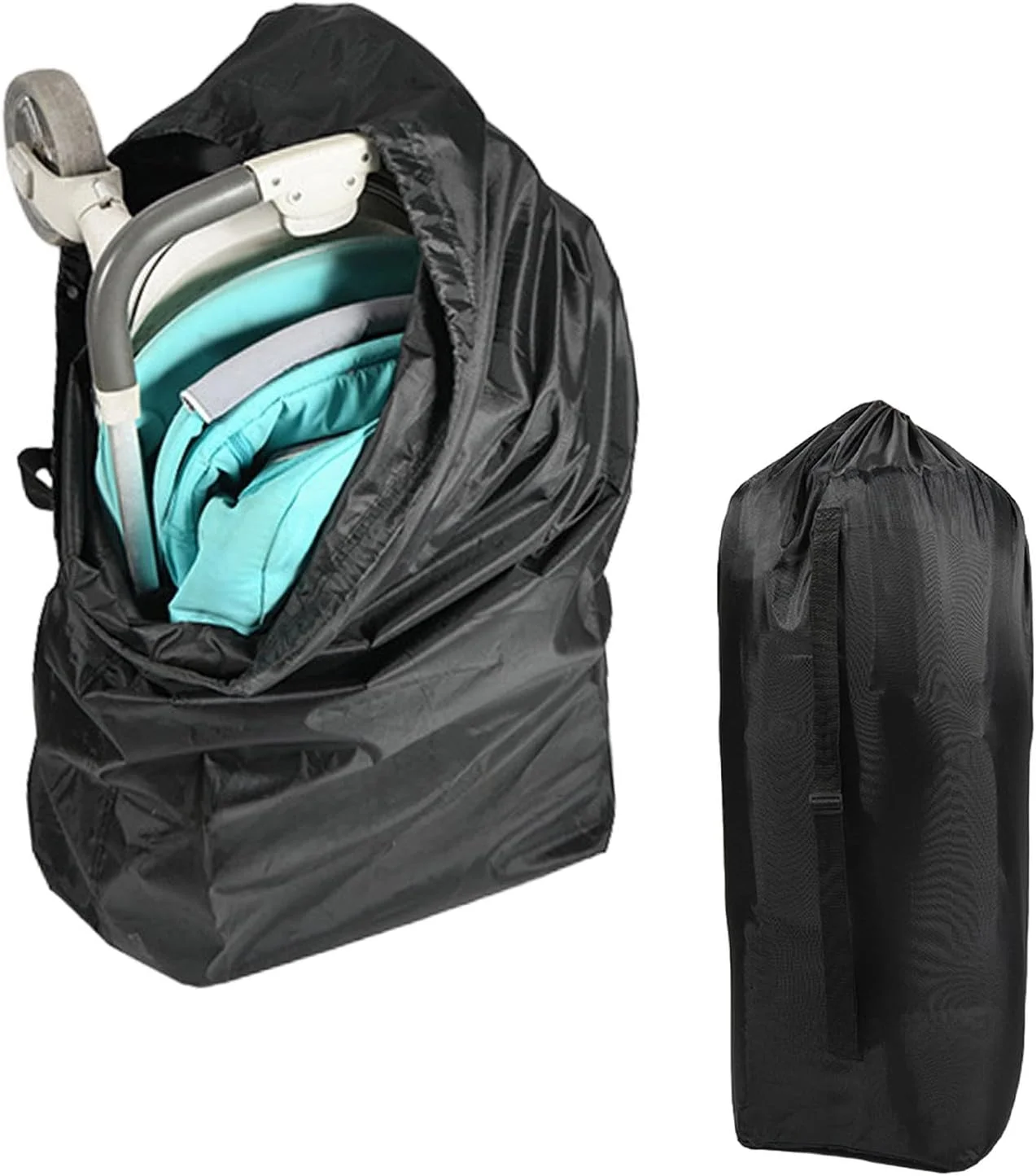 کیف حمل کالسکه JIANWEI مناسب هواپیما، 117x53x33 سانتی متر، کیف حمل صندلی ماشین/کالسکه با بند شانه، لوازم جانبی مسافرتی ضد آب برای کالسکه در فرودگاه (مشکی) کیف حمل کالسکه JIANWEI مناسب هواپیما، 117x53x33 سانتی متر، کیف حمل صندلی ماشین/کالسکه با بند شانه، لوازم جانبی مسافرتی ضد آب برای کالسکه در فرودگاه (مشکی)