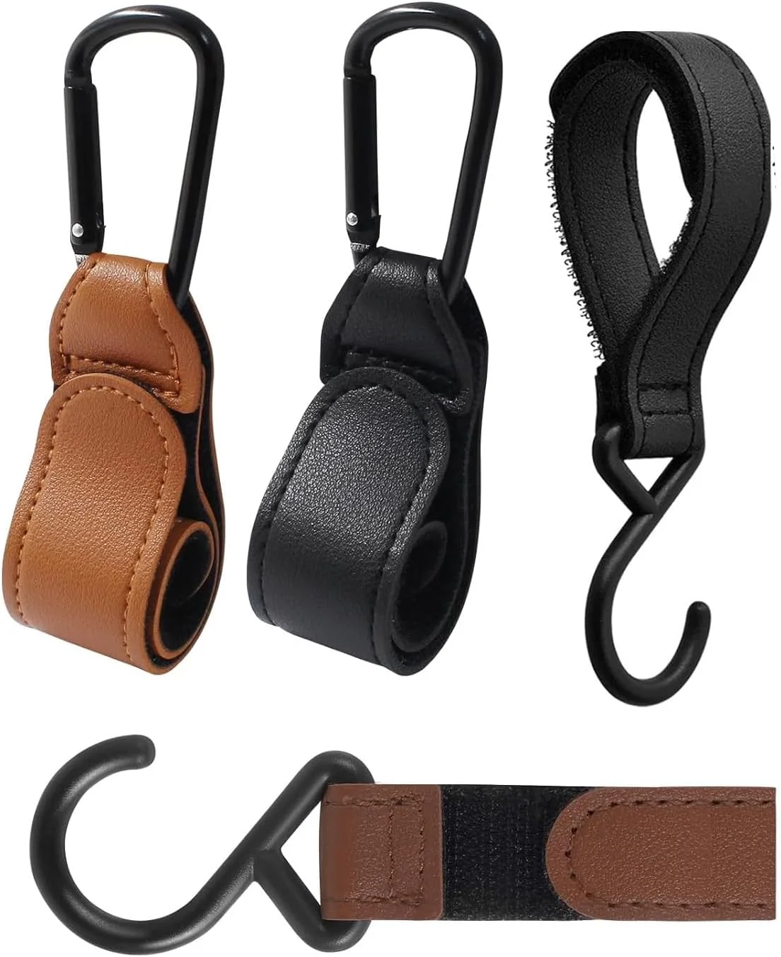 قلاب های کالسکه JEXOWIQ برای کیف، 4 عدد قلاب کالسکه چرمی کارابین، لوازم جانبی کالسکه، گیره های کالسکه برای کیف های خرید، کیف های پوشک و کیف های دستی قلاب های کالسکه JEXOWIQ برای کیف، 4 عدد قلاب کالسکه چرمی کارابین، لوازم جانبی کالسکه، گیره های کالسکه برای کیف های خرید، کیف های پوشک و کیف های دستی
