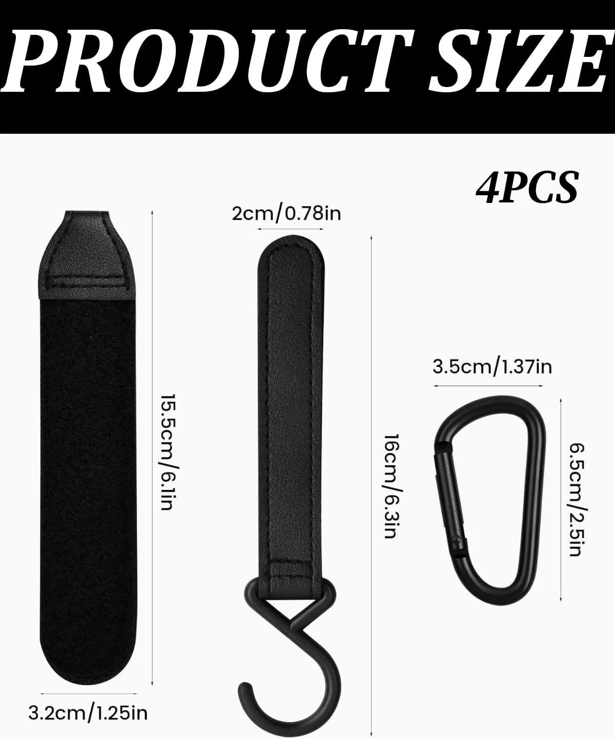 قلاب های کالسکه JEXOWIQ برای کیف، 4 عدد قلاب کالسکه چرمی کارابین، لوازم جانبی کالسکه، گیره های کالسکه برای کیف های خرید، کیف های پوشک و کیف های دستی قلاب های کالسکه JEXOWIQ برای کیف، 4 عدد قلاب کالسکه چرمی کارابین، لوازم جانبی کالسکه، گیره های کالسکه برای کیف های خرید، کیف های پوشک و کیف های دستی