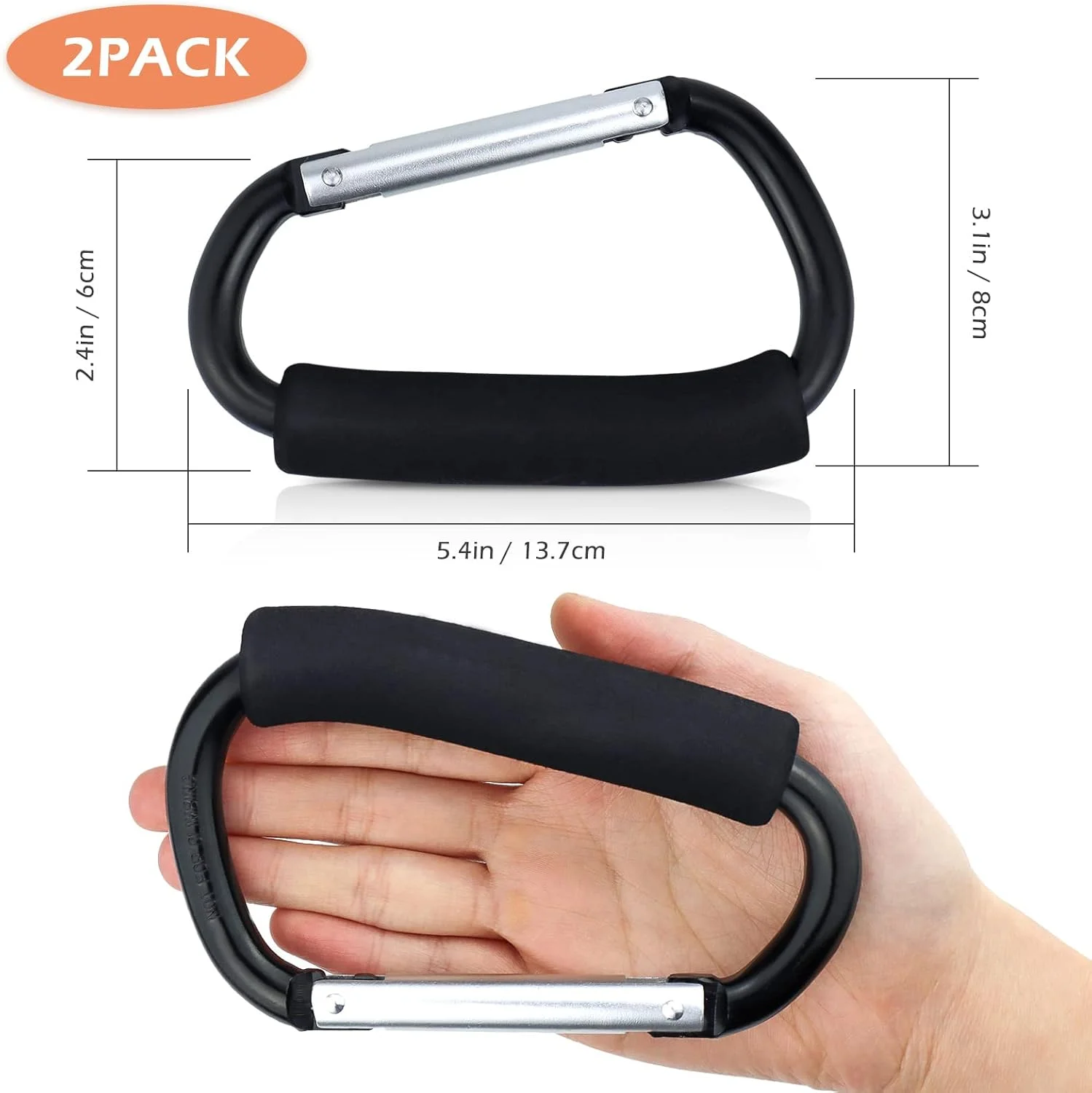 نگهدارنده کیسه خرید جیالی، ابزار حمل کیسه خرید چند منظوره با دسته و قلاب اتصال، مجموعه لوازم جانبی سازمان دهنده با دسته فوم نرم برای آویزان کردن، بسته 2 عددی، مشکی نگهدارنده کیسه خرید جیالی، ابزار حمل کیسه خرید چند منظوره با دسته و قلاب اتصال، مجموعه لوازم جانبی سازمان دهنده با دسته فوم نرم برای آویزان کردن، بسته 2 عددی، مشکی