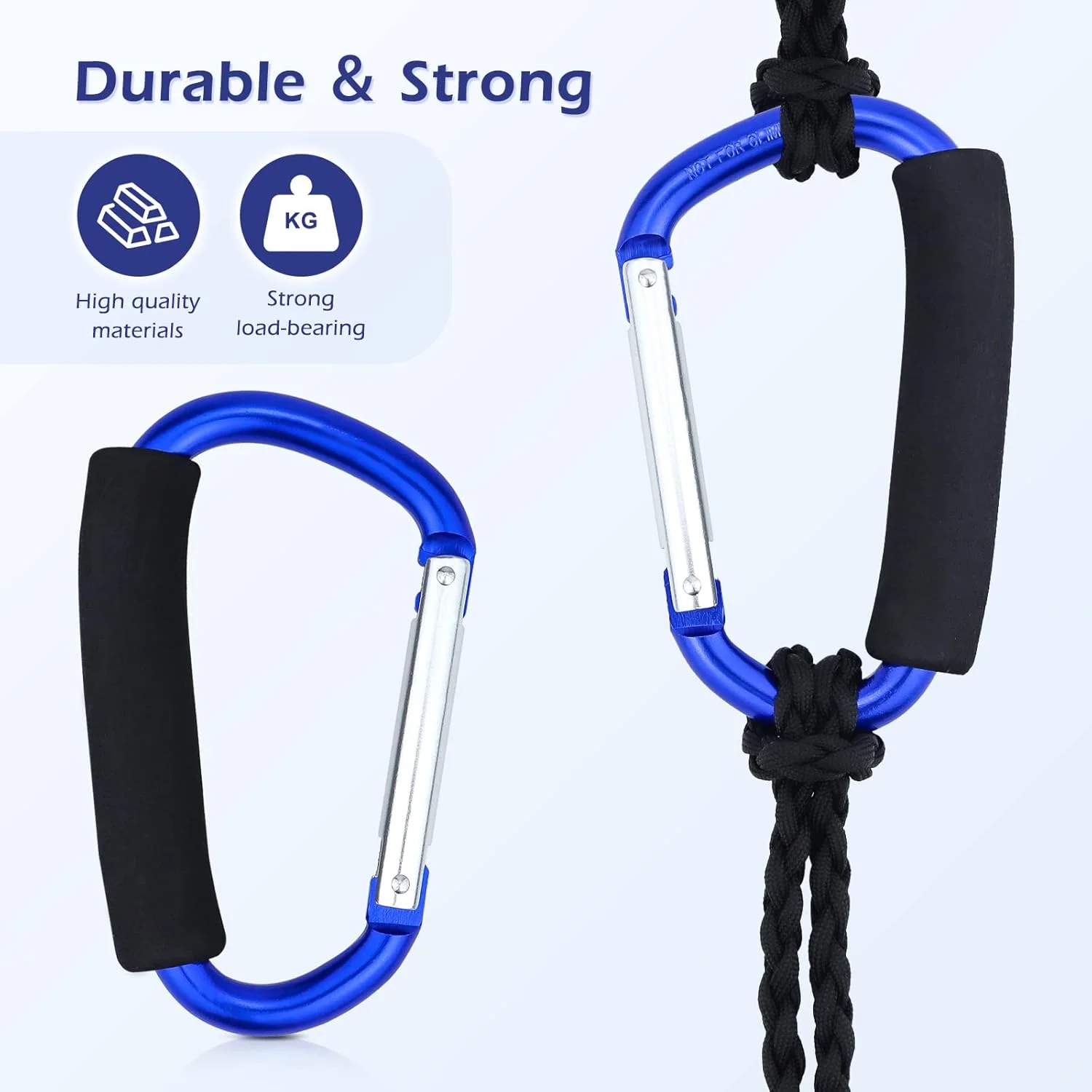 JIALEEY دسته نگهدارنده کیسه خرید ابزار حمل چند منظوره قلاب دار مجموعه قلاب کالسکه لوازم جانبی سازمان دهنده با دسته فوم نرم برای آویزان کردن، بسته 2 عددی، آبی JIALEEY دسته نگهدارنده کیسه خرید ابزار حمل چند منظوره قلاب دار مجموعه قلاب کالسکه لوازم جانبی سازمان دهنده با دسته فوم نرم برای آویزان کردن، بسته 2 عددی، آبی