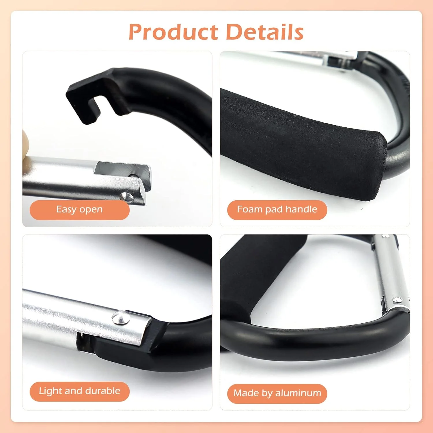 نگهدارنده کیسه خرید جیالی، ابزار حمل کیسه خرید چند منظوره با دسته و قلاب اتصال، مجموعه لوازم جانبی سازمان دهنده با دسته فوم نرم برای آویزان کردن، بسته 2 عددی، مشکی نگهدارنده کیسه خرید جیالی، ابزار حمل کیسه خرید چند منظوره با دسته و قلاب اتصال، مجموعه لوازم جانبی سازمان دهنده با دسته فوم نرم برای آویزان کردن، بسته 2 عددی، مشکی