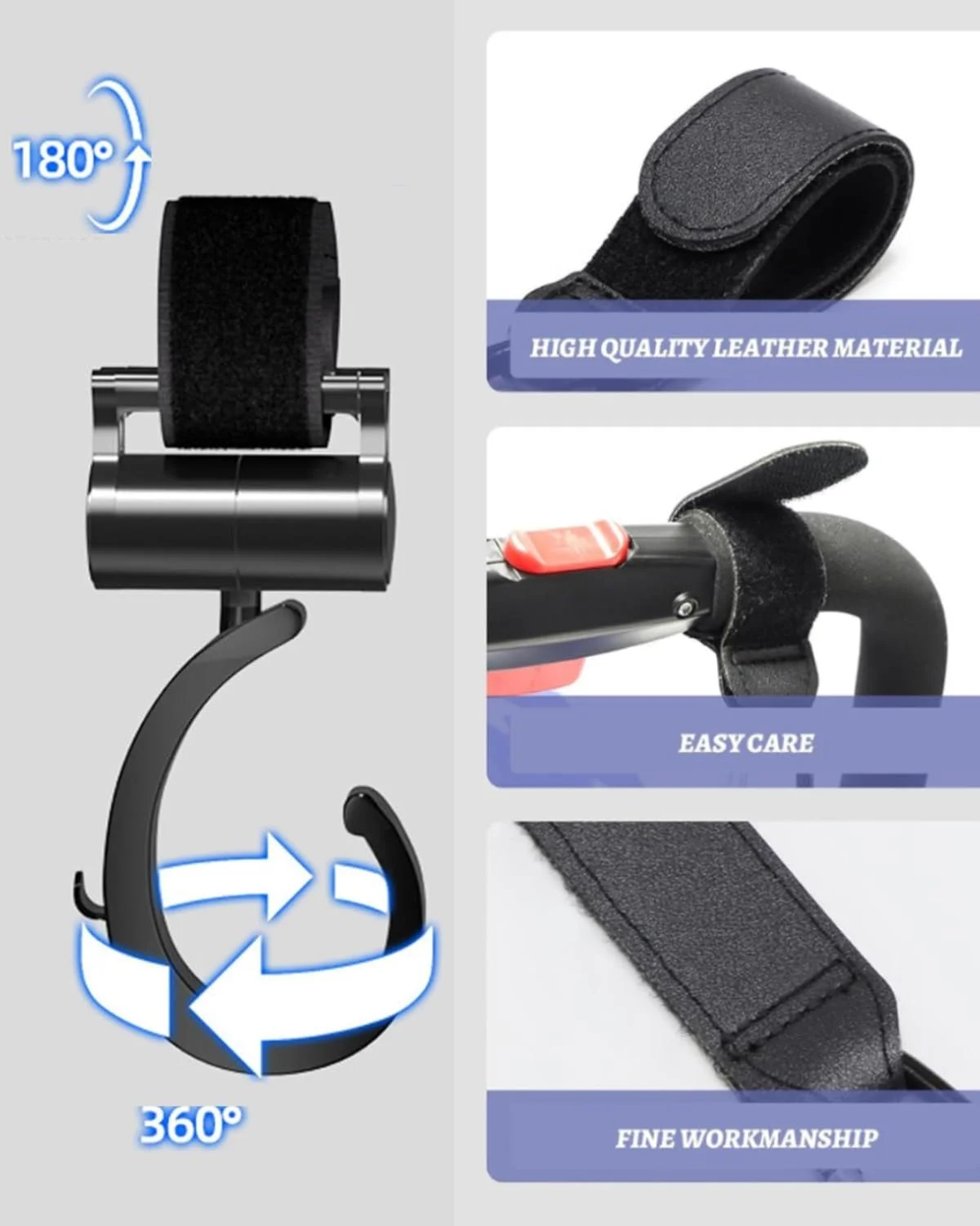 قلاب های کالسکه JEXOWIQ برای کیف، 4 عدد قلاب کالسکه چرمی کارابین، لوازم جانبی کالسکه، گیره های کالسکه برای کیف های خرید، کیف های پوشک و کیف های دستی قلاب های کالسکه JEXOWIQ برای کیف، 4 عدد قلاب کالسکه چرمی کارابین، لوازم جانبی کالسکه، گیره های کالسکه برای کیف های خرید، کیف های پوشک و کیف های دستی