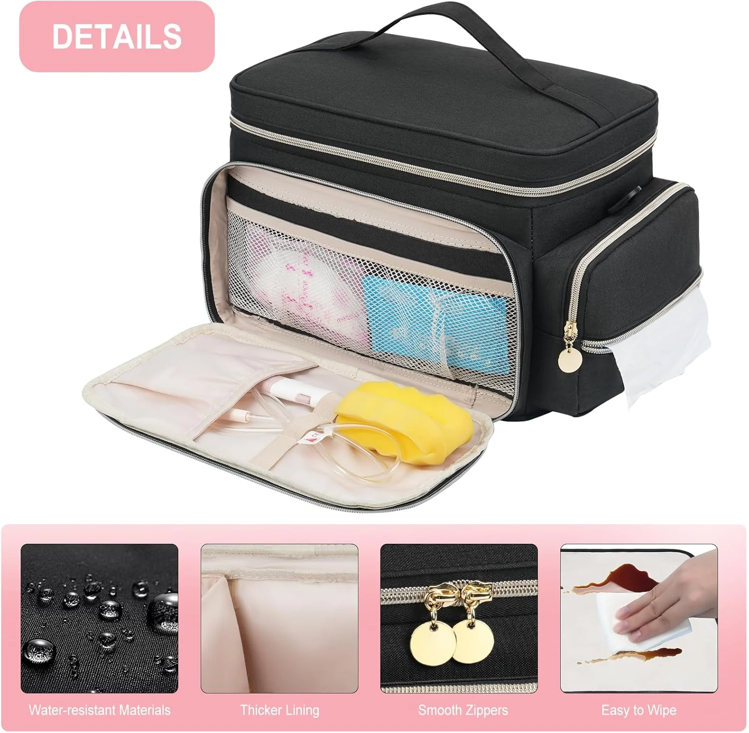 کیف پمپ سینه Jaffzora سازگار با Spectra S1، S1 Plus و S2، کیف حمل و نقل مسافرتی برای پمپ سینه و لوازم جانبی، مشکی کیف پمپ سینه Jaffzora سازگار با Spectra S1، S1 Plus و S2، کیف حمل و نقل مسافرتی برای پمپ سینه و لوازم جانبی، مشکی